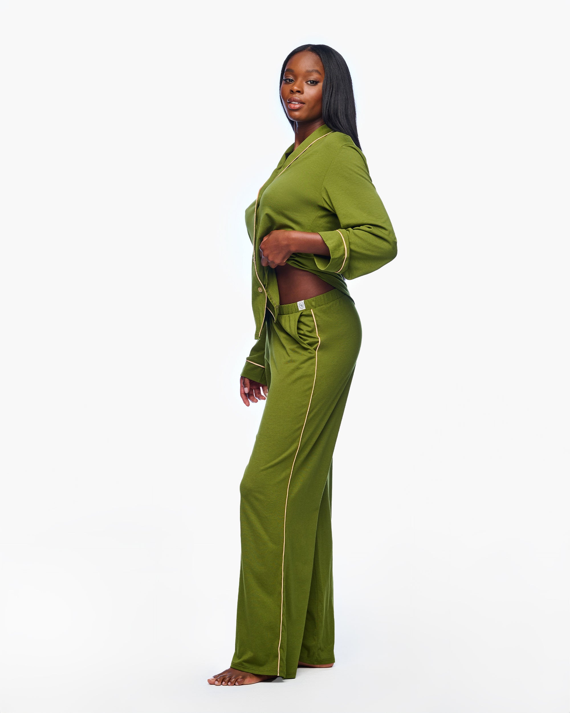Verde Set - Pima Lusso Pigiama Completo Lungo