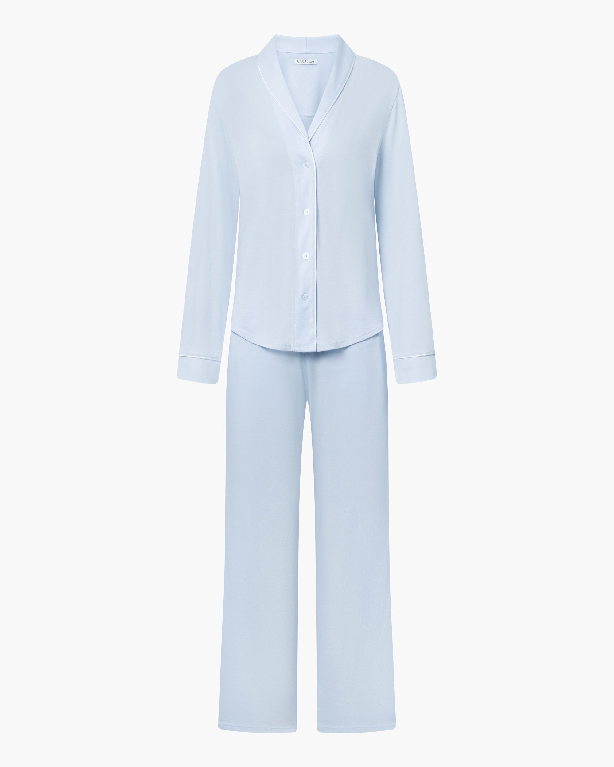Blue Set - Pima Lusso Long Sleeve Top & Pant Set