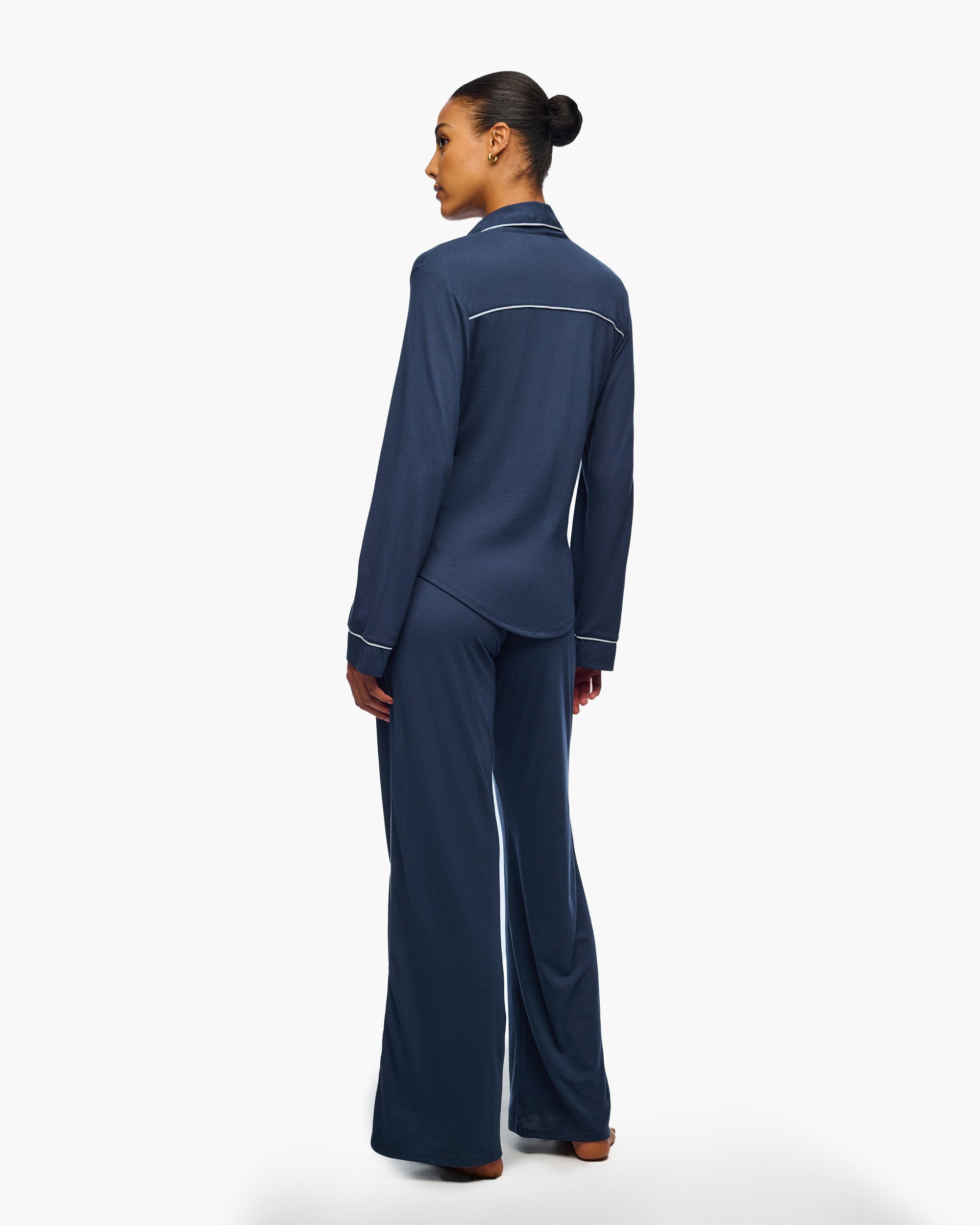 Bleue Ensemble - Pima Lusso Ensemble Haut À Manches Longues Et Pantalon