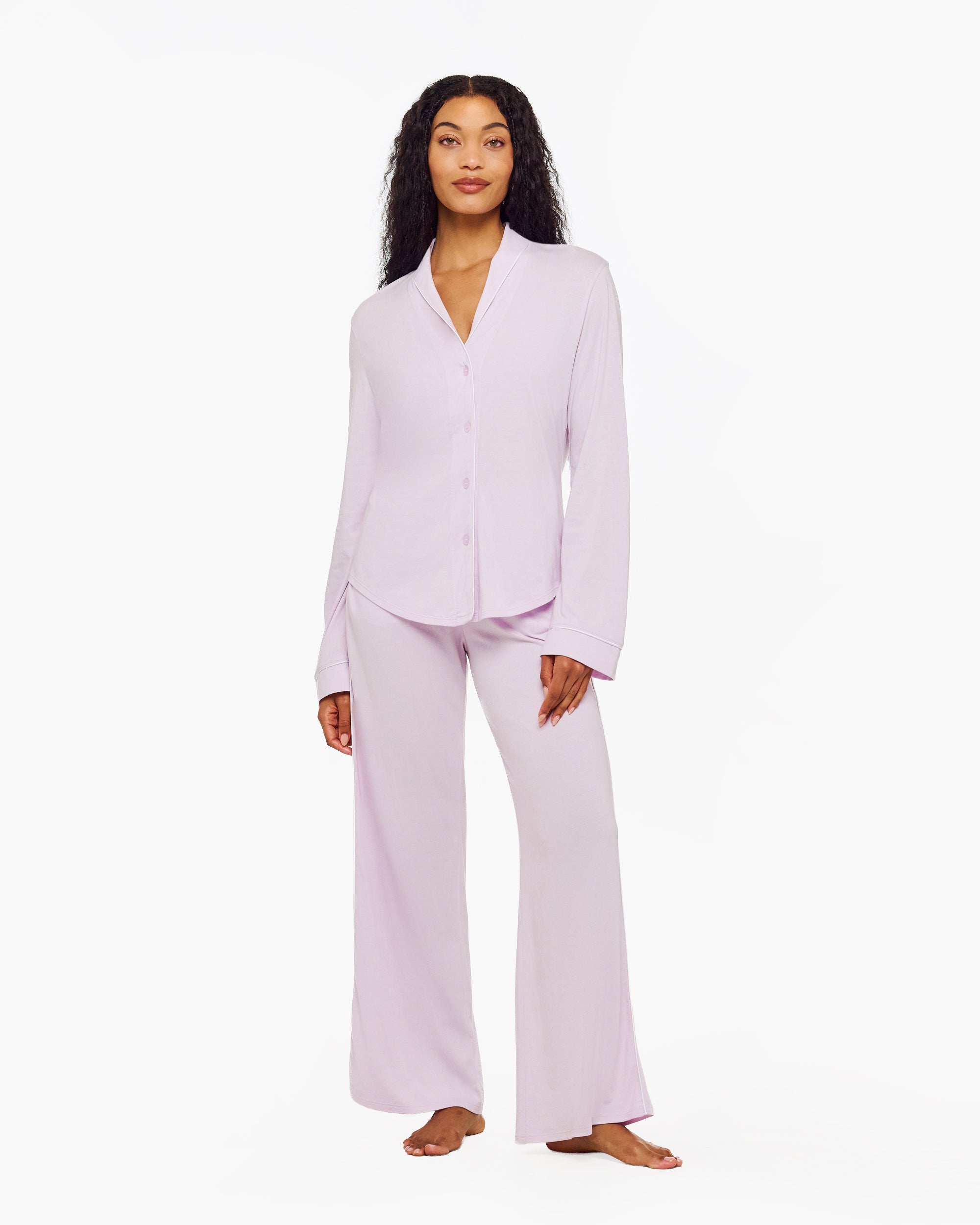 Purple Set - Bella Lusso Long Sleeve Pajama Pant Set Sleepwear