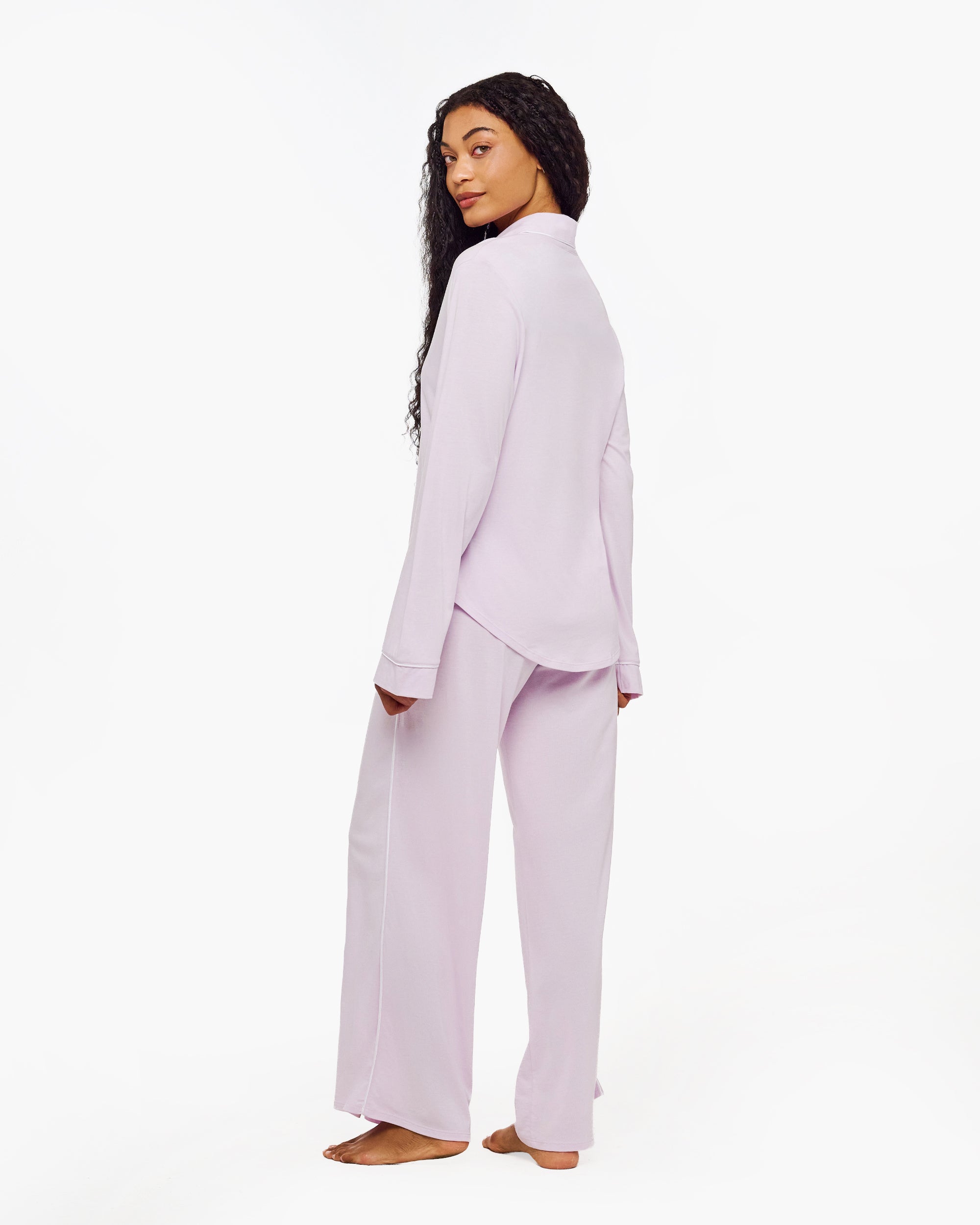 Purple Set - Bella Lusso Long Sleeve Pajama Pant Set Sleepwear