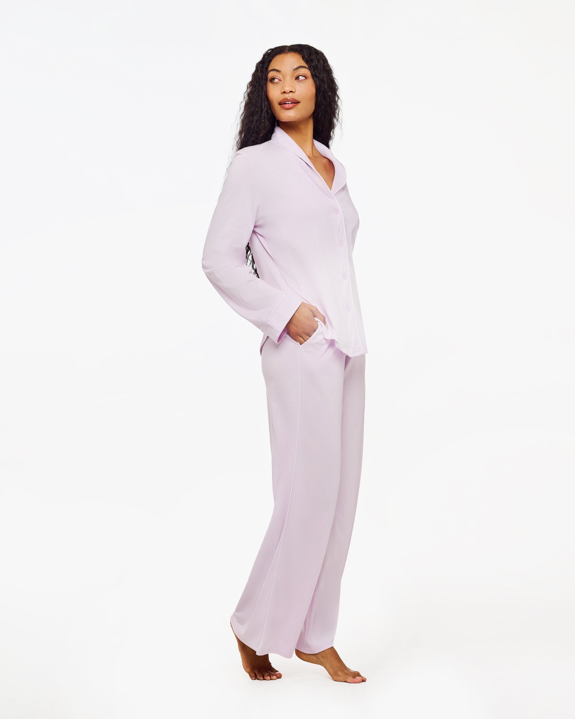 Purple Set - Bella Lusso Long Sleeve Pajama Pant Set Sleepwear