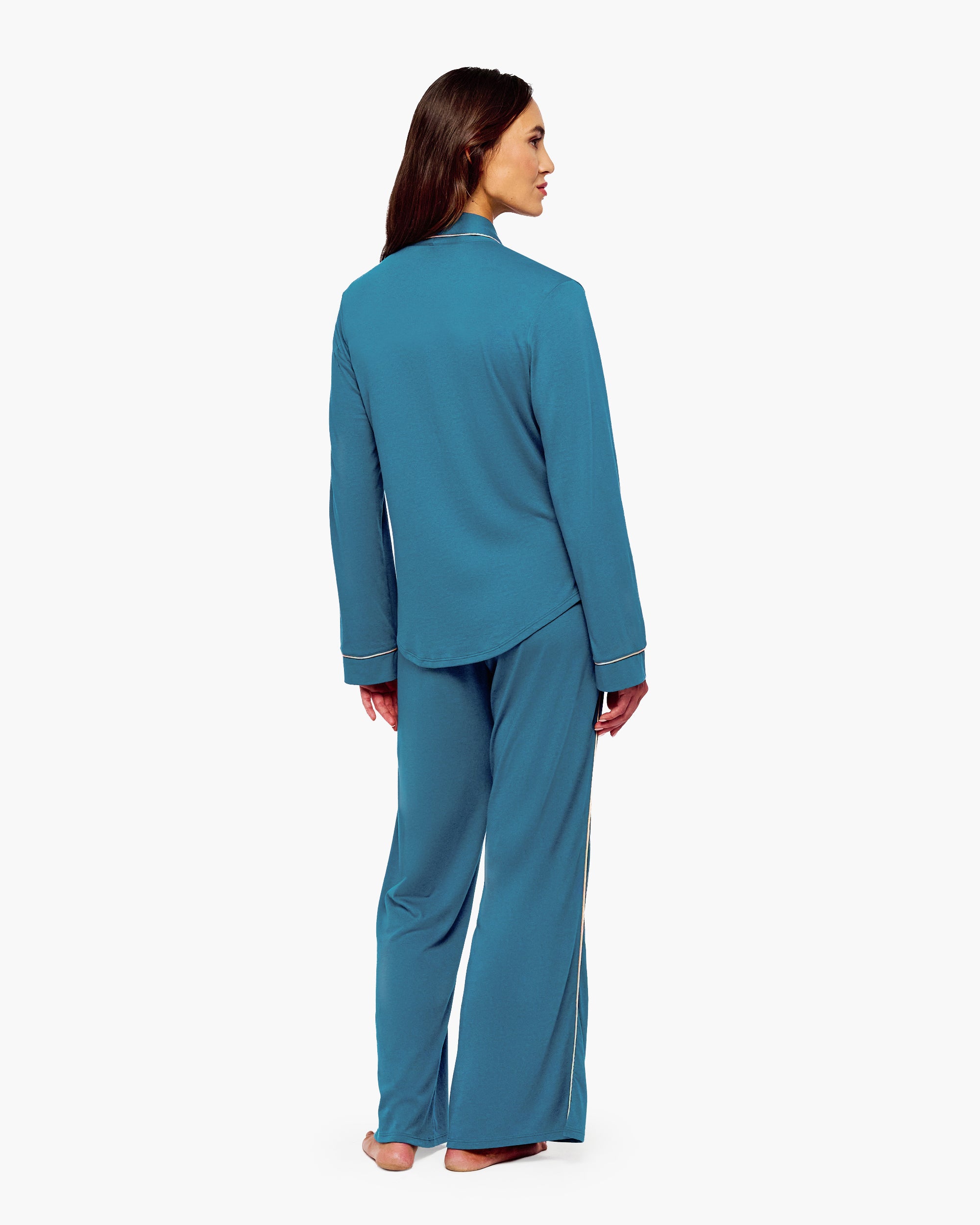 Blue Set - Bella Lusso Long Sleeve Pajama Pant Set Sleepwear
