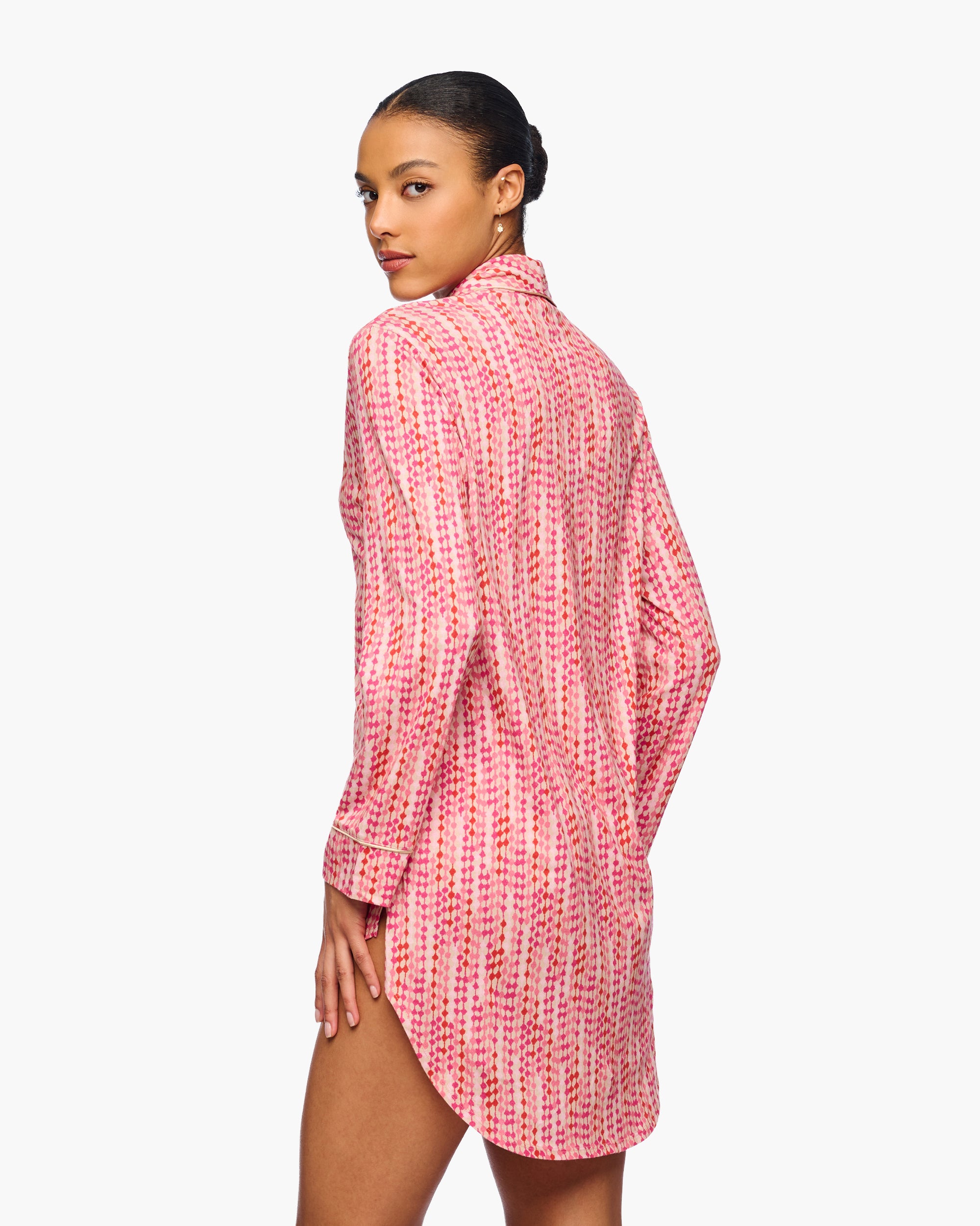 Rose Chemise - Pima Lusso Printed Chemise De Nuit Imprimée