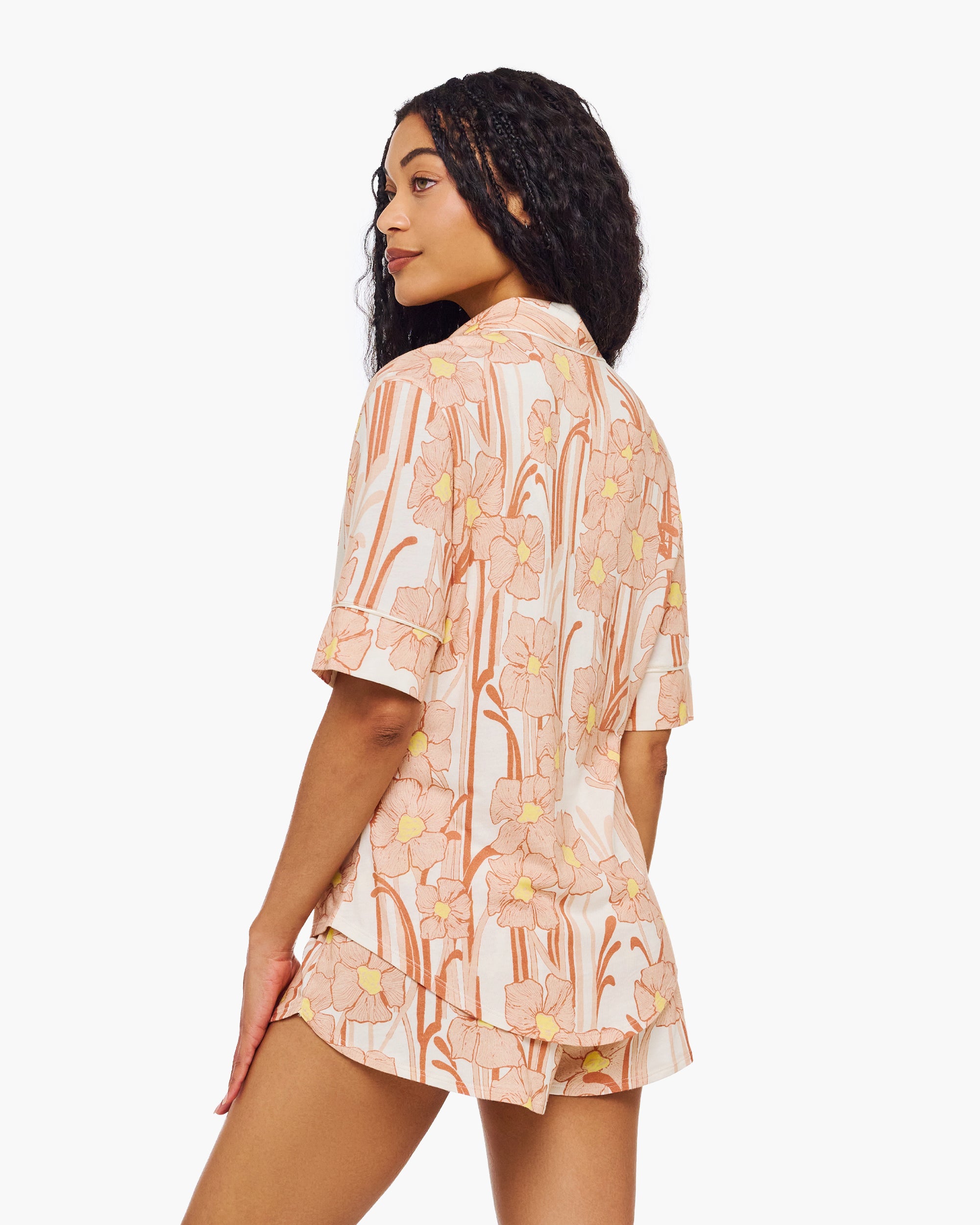 Gedruckt Set - Pima Lusso Printed Set Aus Kurzarm-Top Und Boxershorts