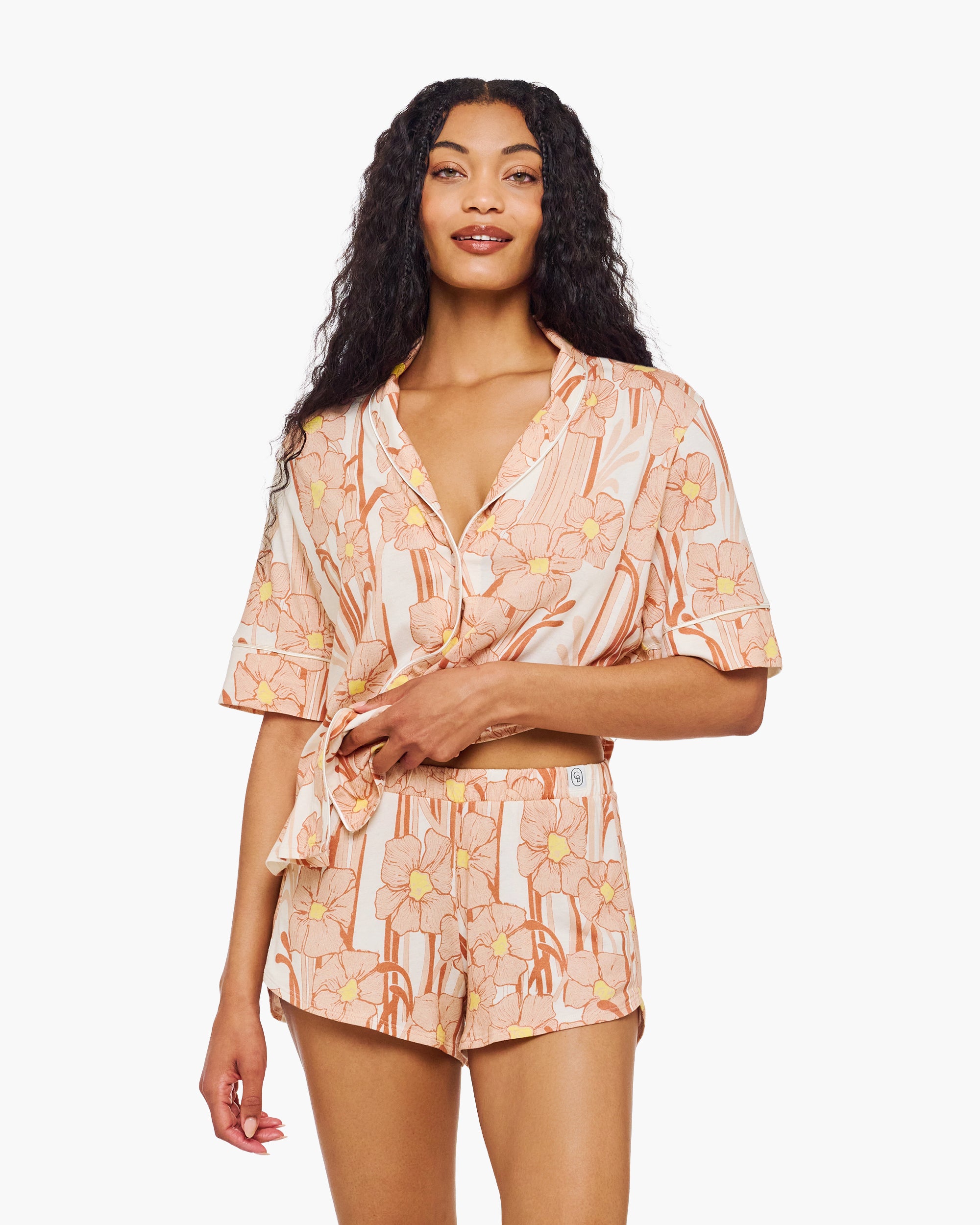 Stampa Set - Pima Lusso Printed Completo Con Top A Maniche Corte E Short Boxer