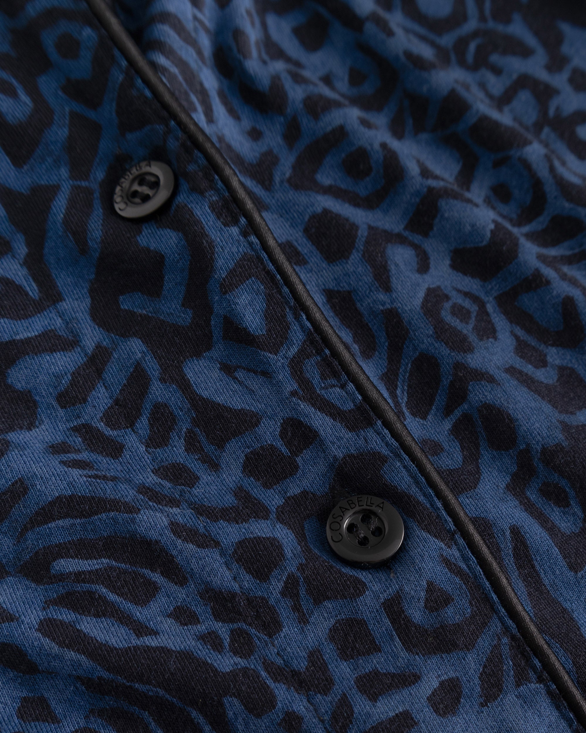 Blue Set - Pima Lusso Printed Printed Long Sleeve Top & Boxer Pajama Set