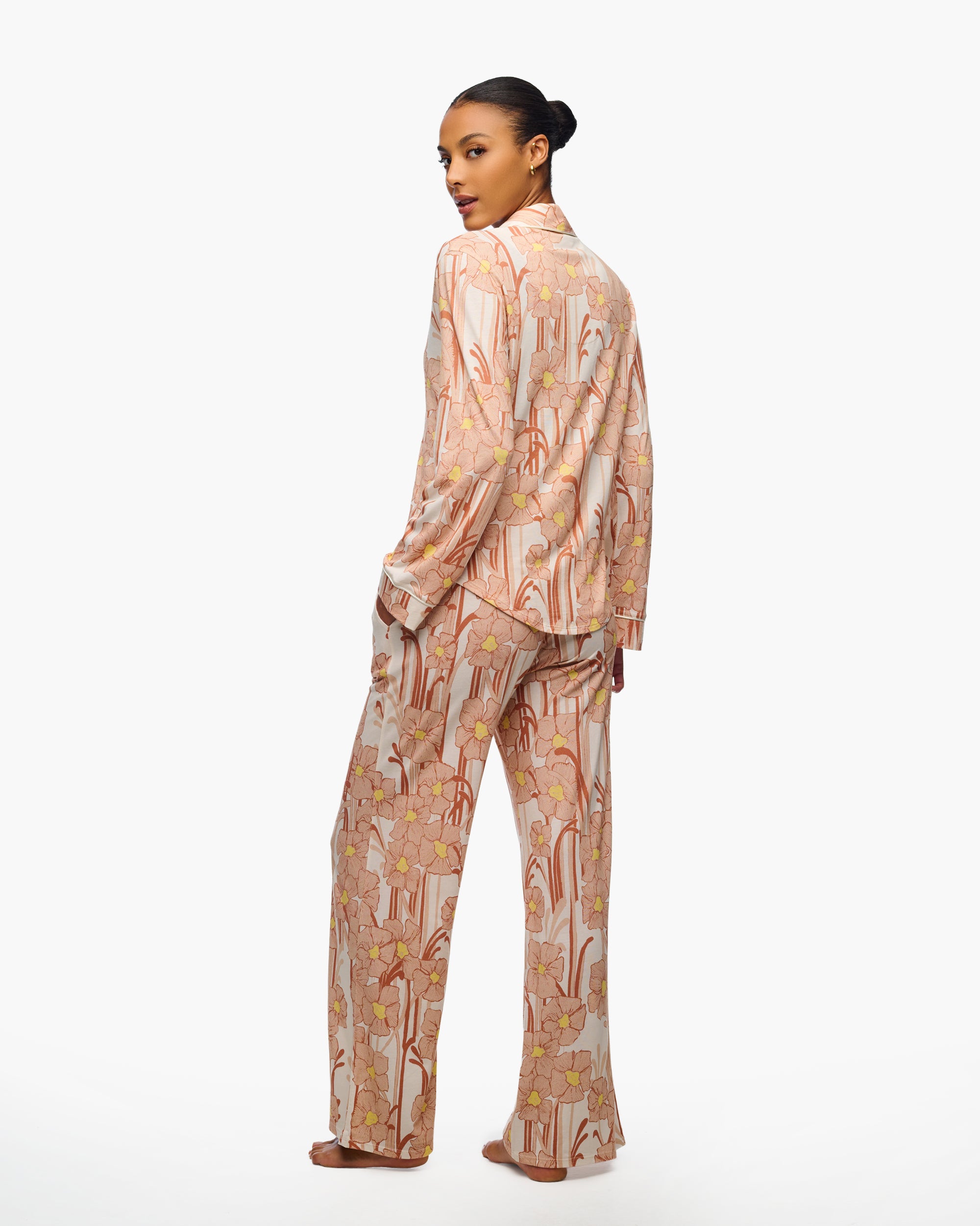 Imprimé Ensemble - Pima Lusso Printed Top De Manga Larga Estampado & Conjunto De Pijama Con Pantalón
