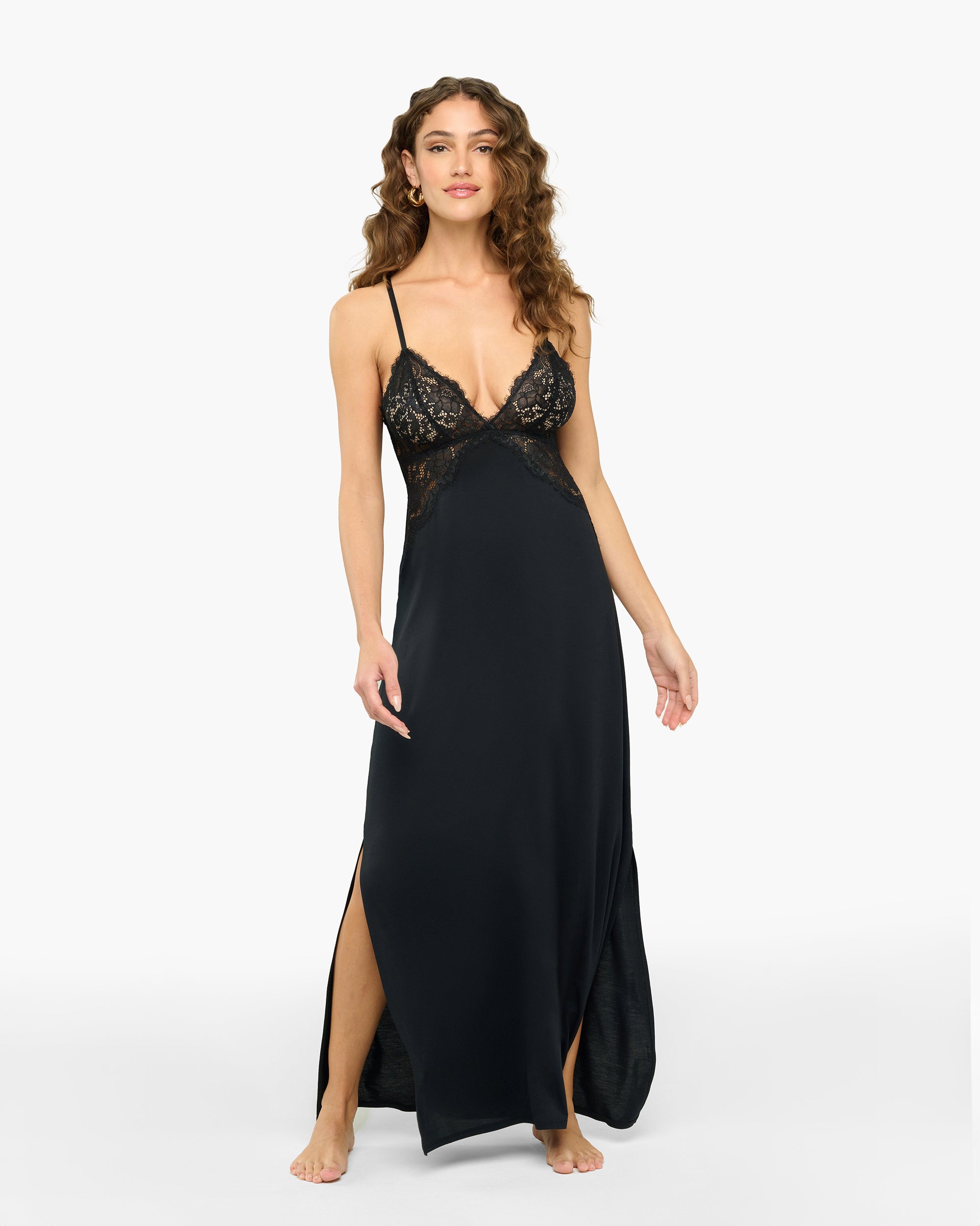 Black Dress - Pret A Porter Maxi Italian Nightie