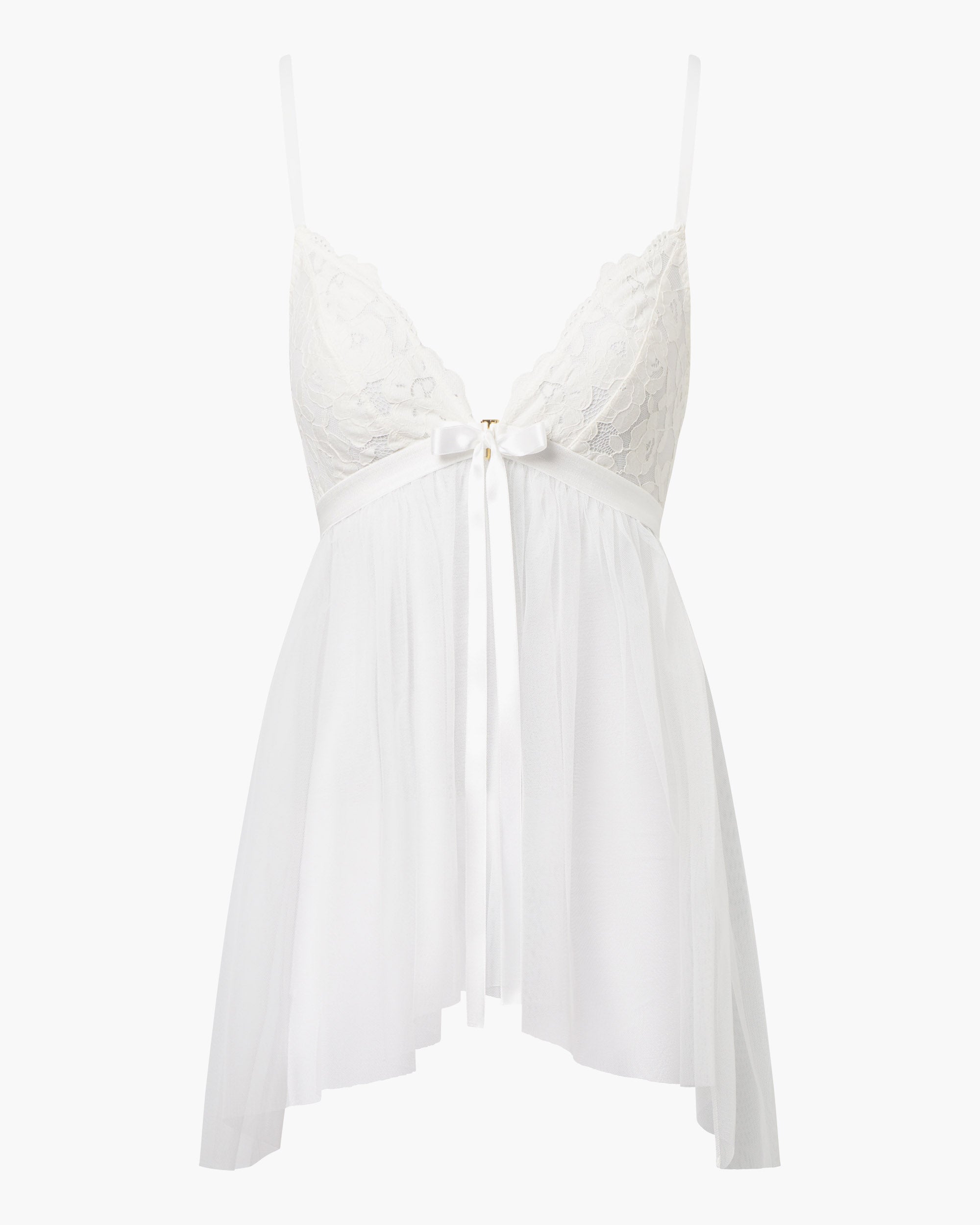 Bianco Set - Romanza Completino Baby-Doll+Perizoma