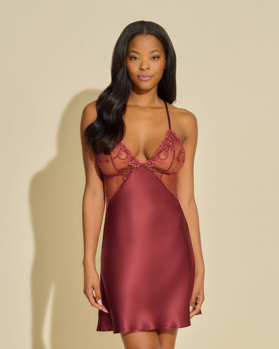 Red Chemise - Sanika Italian Nightie