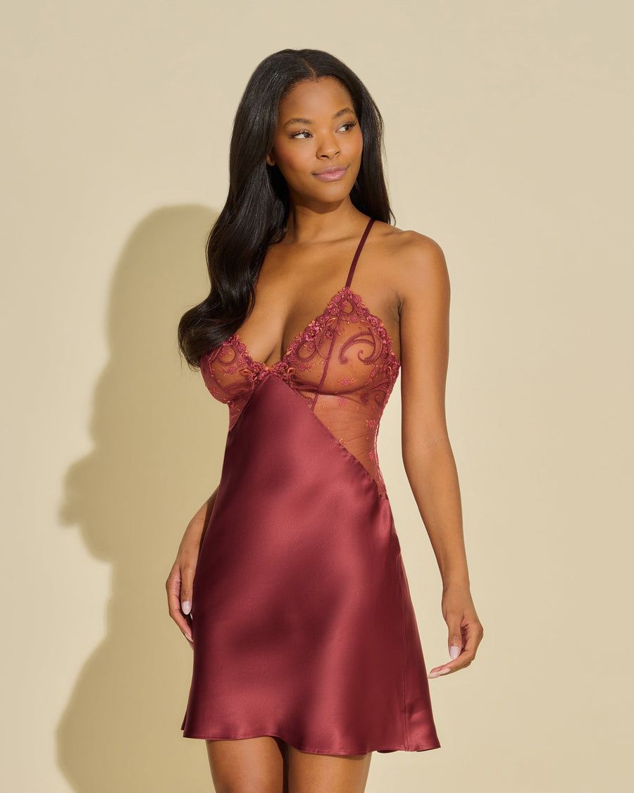 Rouge Chemise De Nuit - Sanika Nuisette Italienne