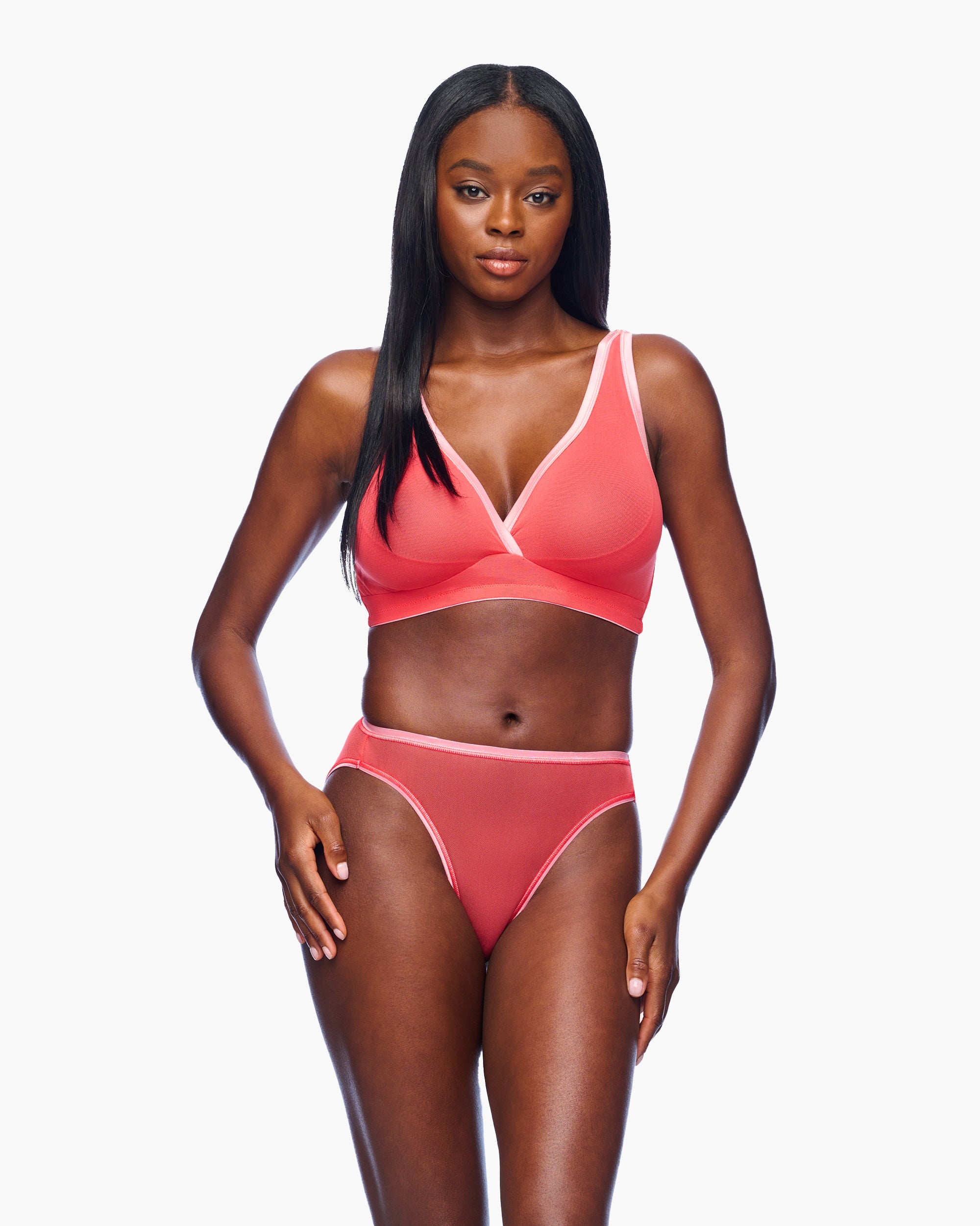 Rosa Slip - Soire Confidence 2-Tone Bikini Mit Hohem Beinausschnitt