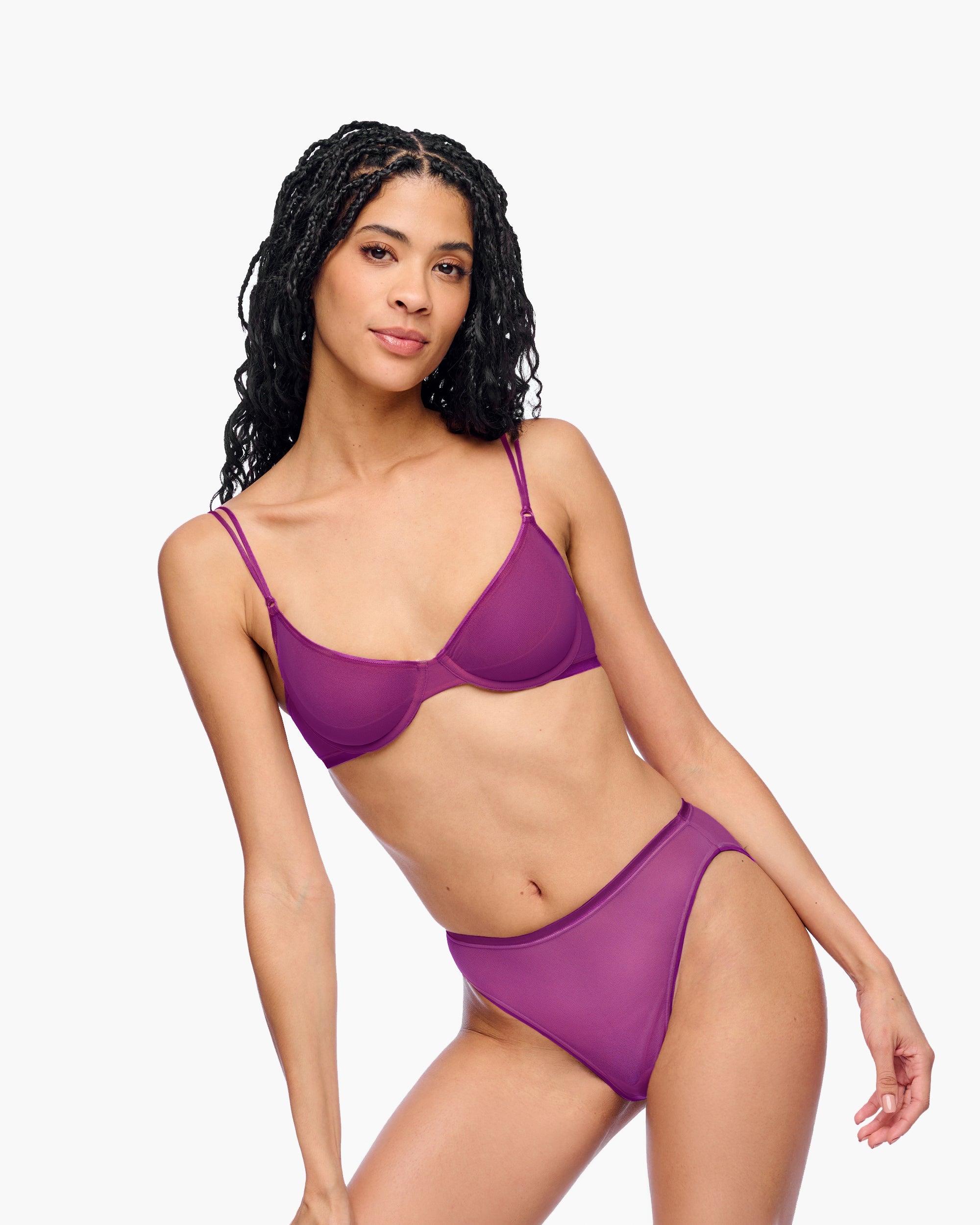 Púrpura Braguitas Tipo Bikini - Soire Confidence Braguitas Clásicas De Cintura Alta.