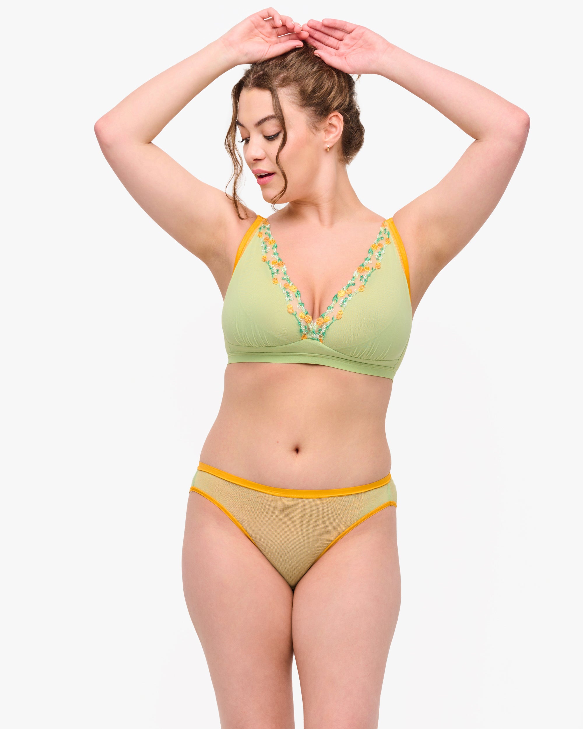 Verde Braguitas Tipo Bikini - Soire Limoneto Braguitas Clásicas De Cintura Alta.