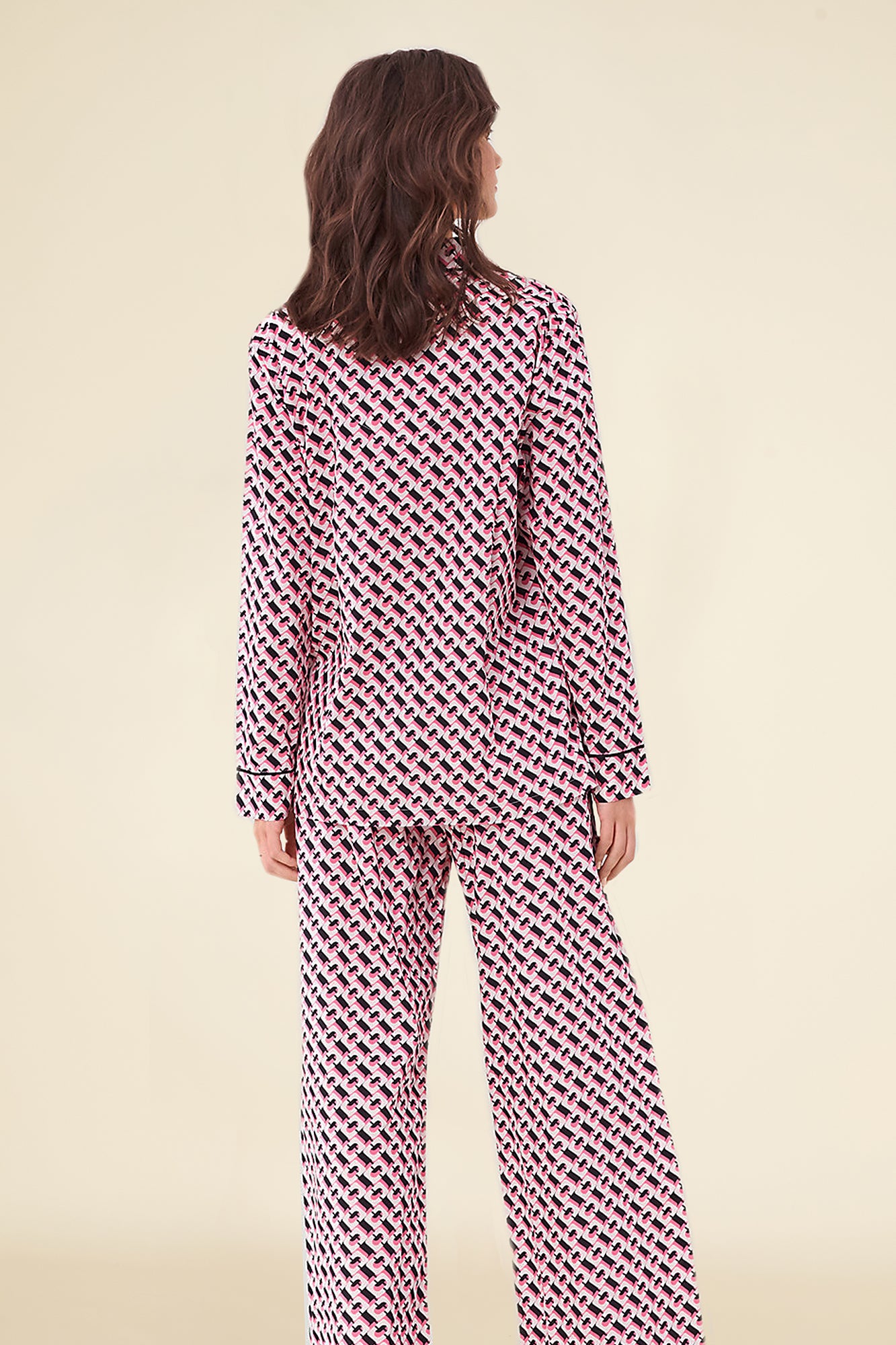 Print Set - DVF Bella Long Sleeve Top & Pant Pajama Set