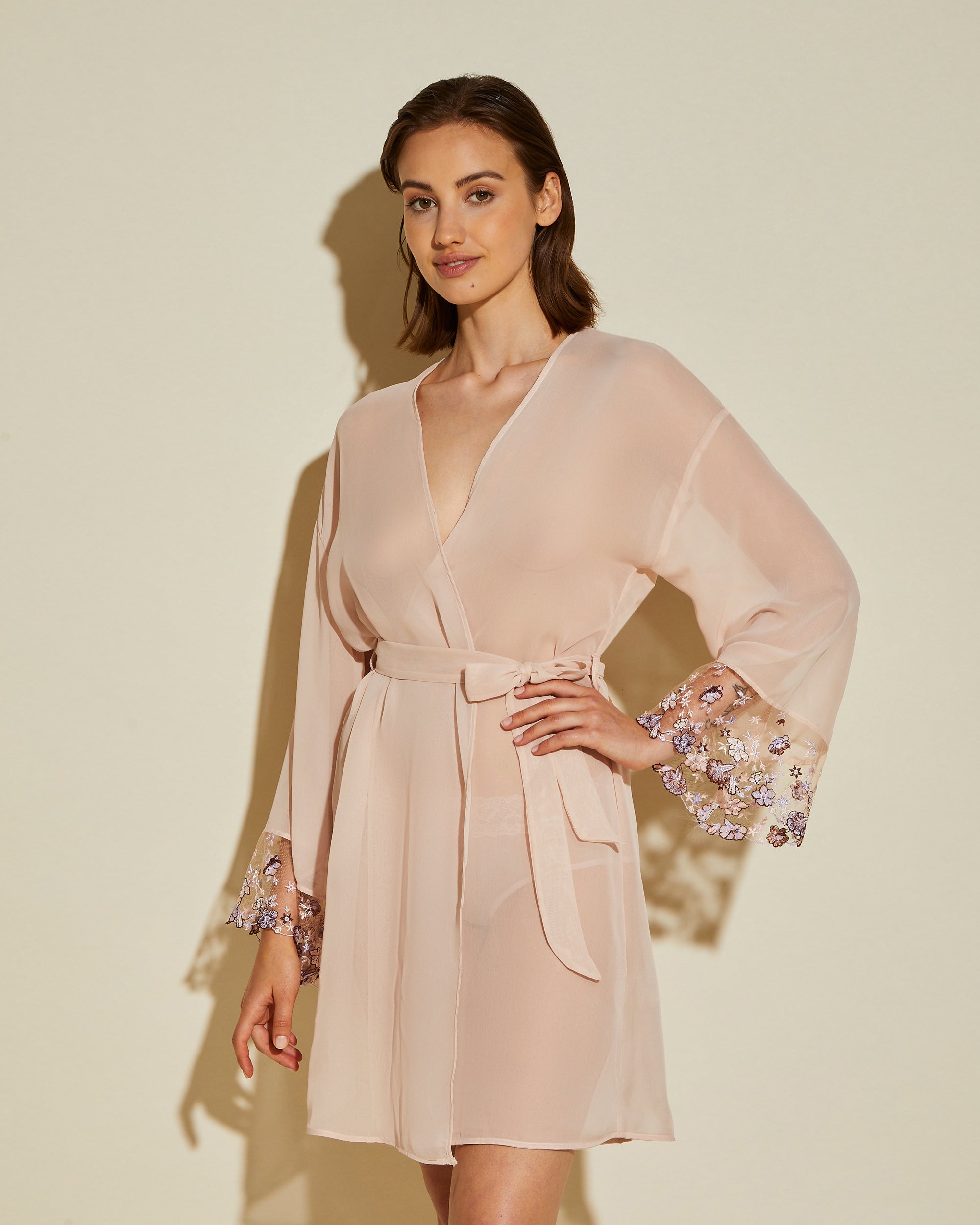 Rose Robe De Chambre - Abri Peignoir