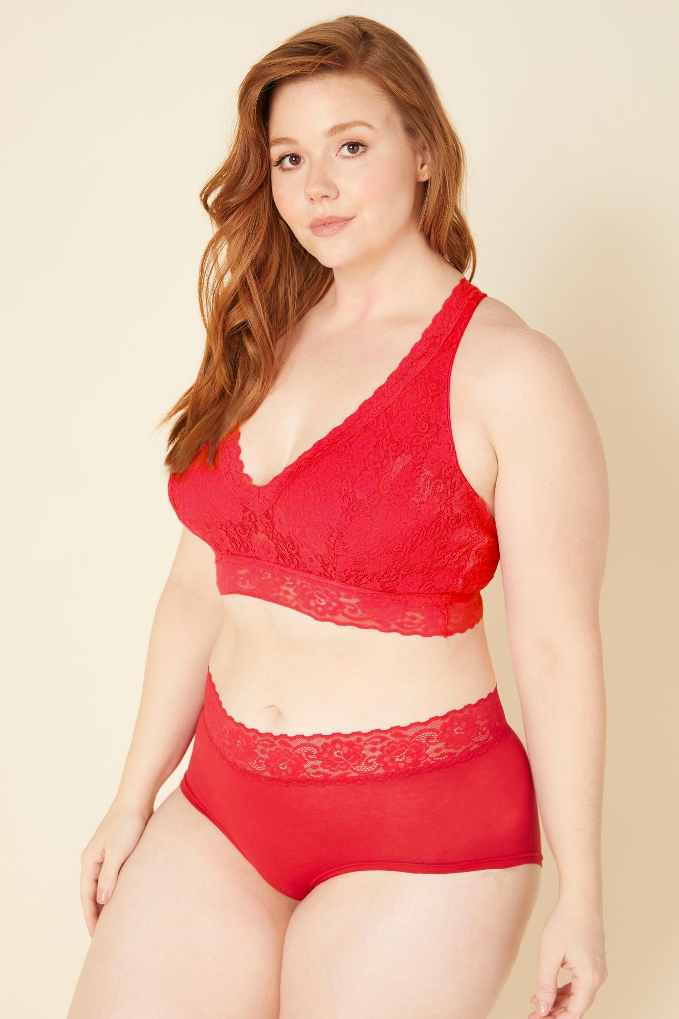 Rot Hotpants - Cosabella Amore Adore Übergröße Tief Sitzender Panty