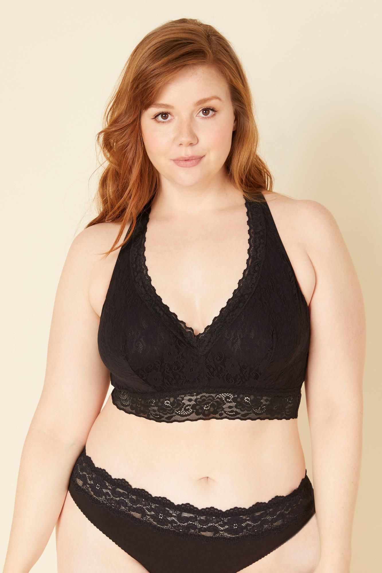 Noir Bralette - Cosabella Amore Adore Brassière À Dos Nageur Grande Taille