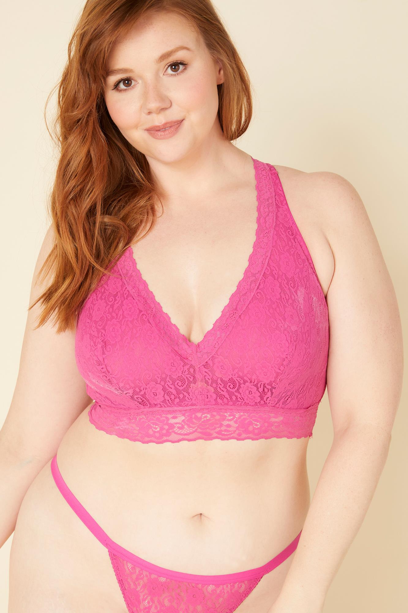 Rosa Bralette - Cosabella Amore Adore Übergröße Racerback-Ralette