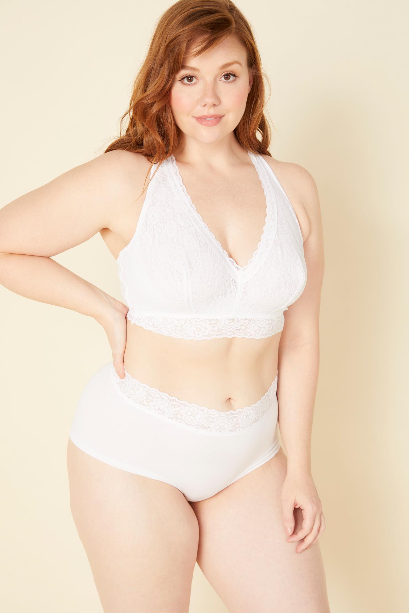 Weiß Bralette - Cosabella Amore Adore Übergröße Racerback-Ralette