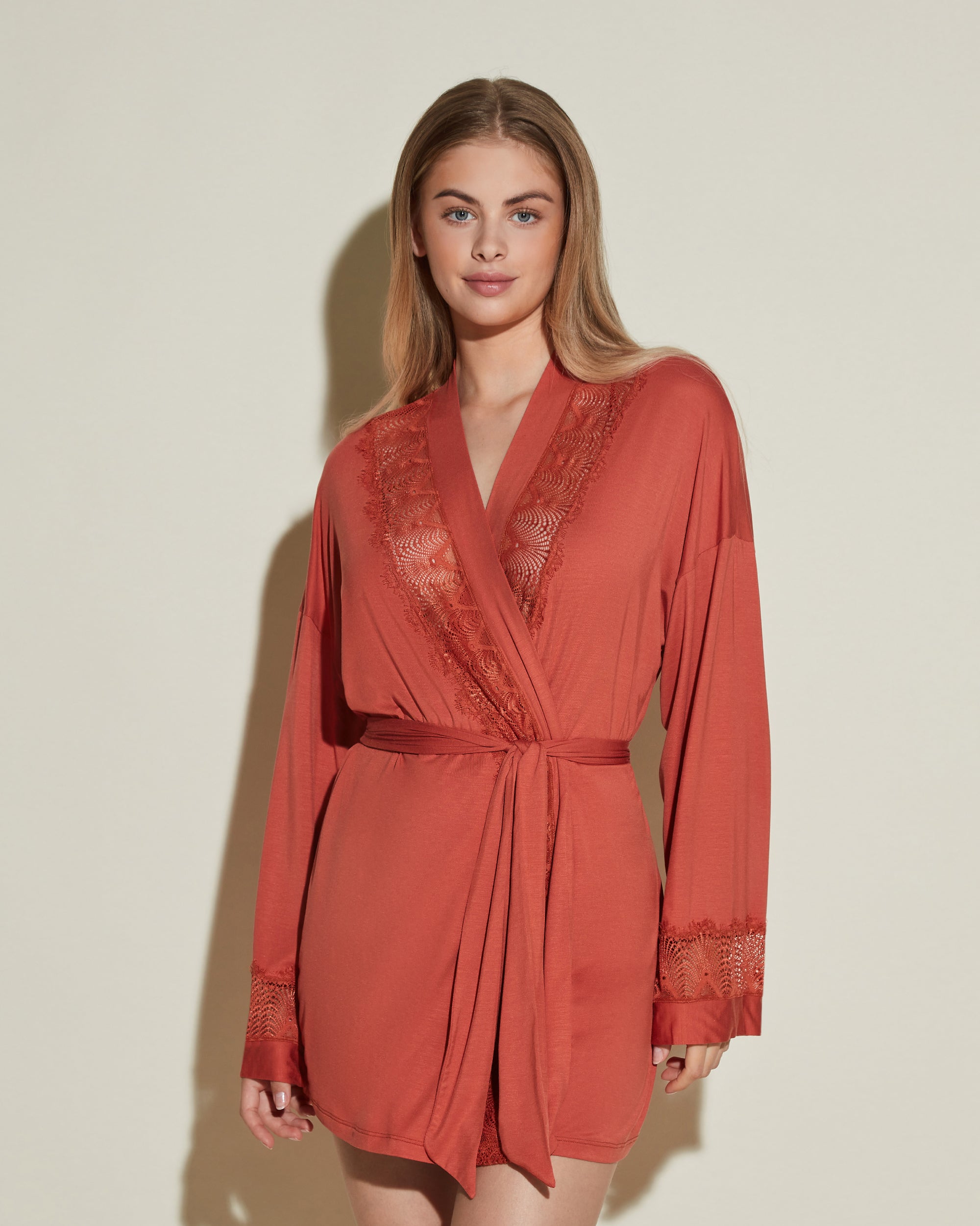 Orange Robe De Chambre - Allure Sleep Robe De Chambre