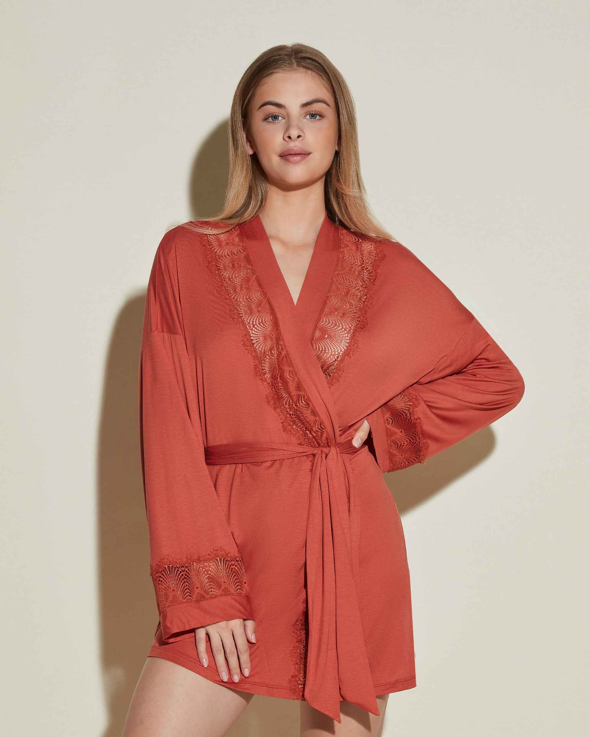 Orange Robe De Chambre - Allure Sleep Robe De Chambre