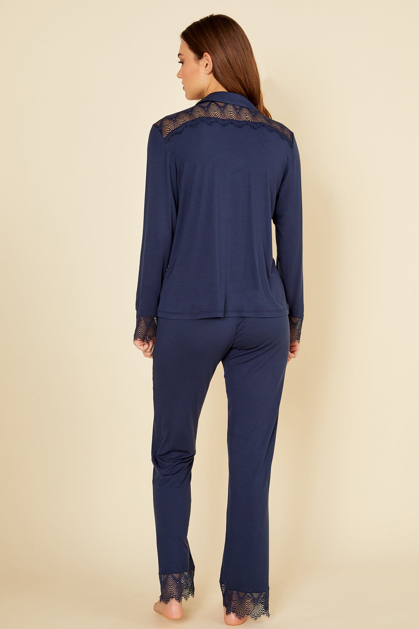 Blue Set - Allure Sleep Long Sleeve Top And Pant