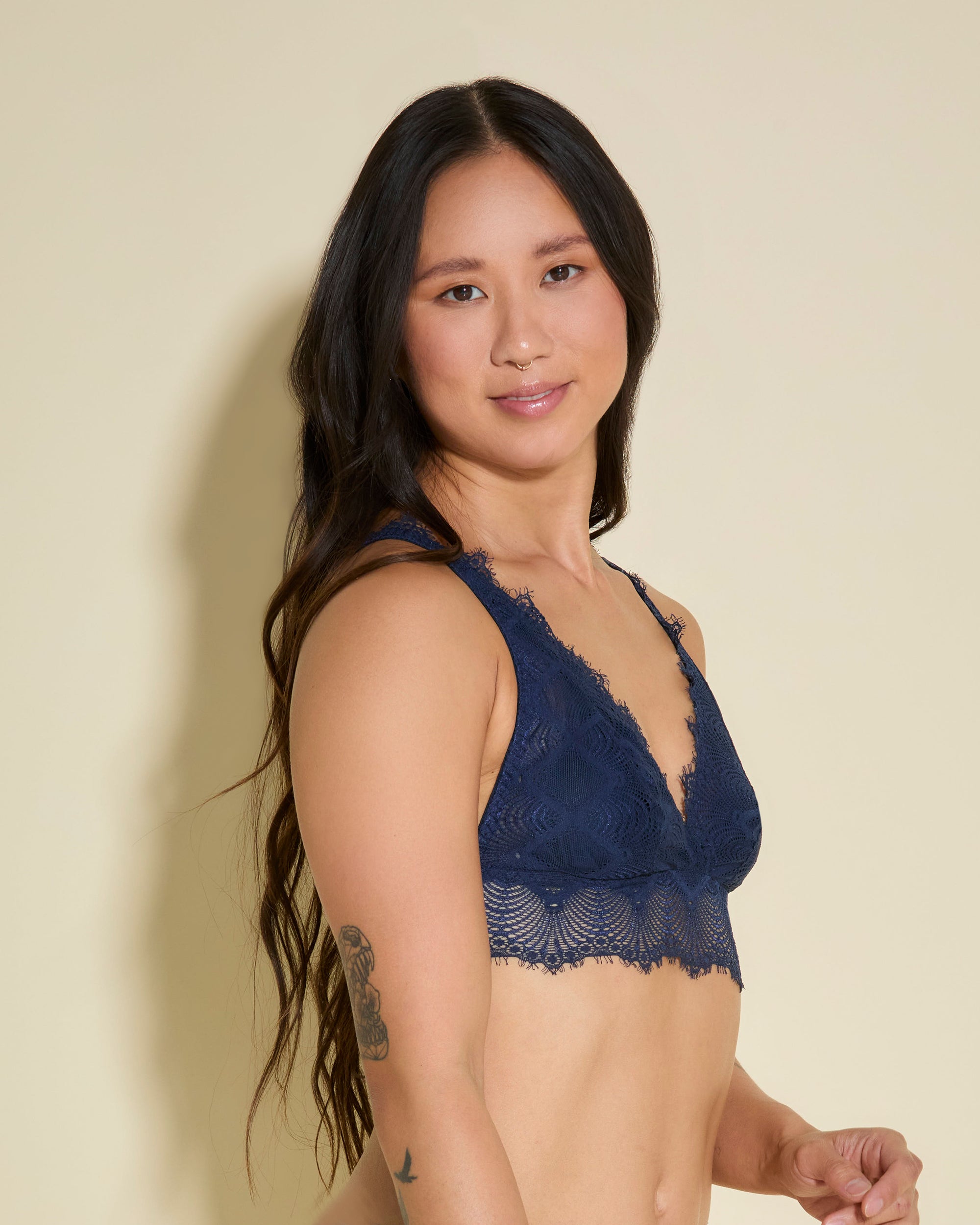 Blau Bralette - Allure Petite Bralette Mit Tiefem Ausschnitt