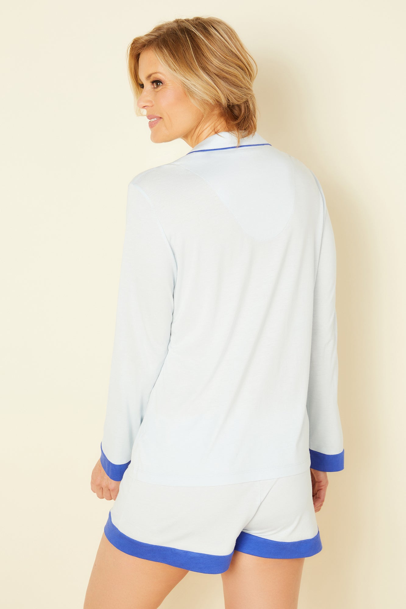 Blu Set - Bella Pigiama Con Top A Maniche Lunghe E Boxer