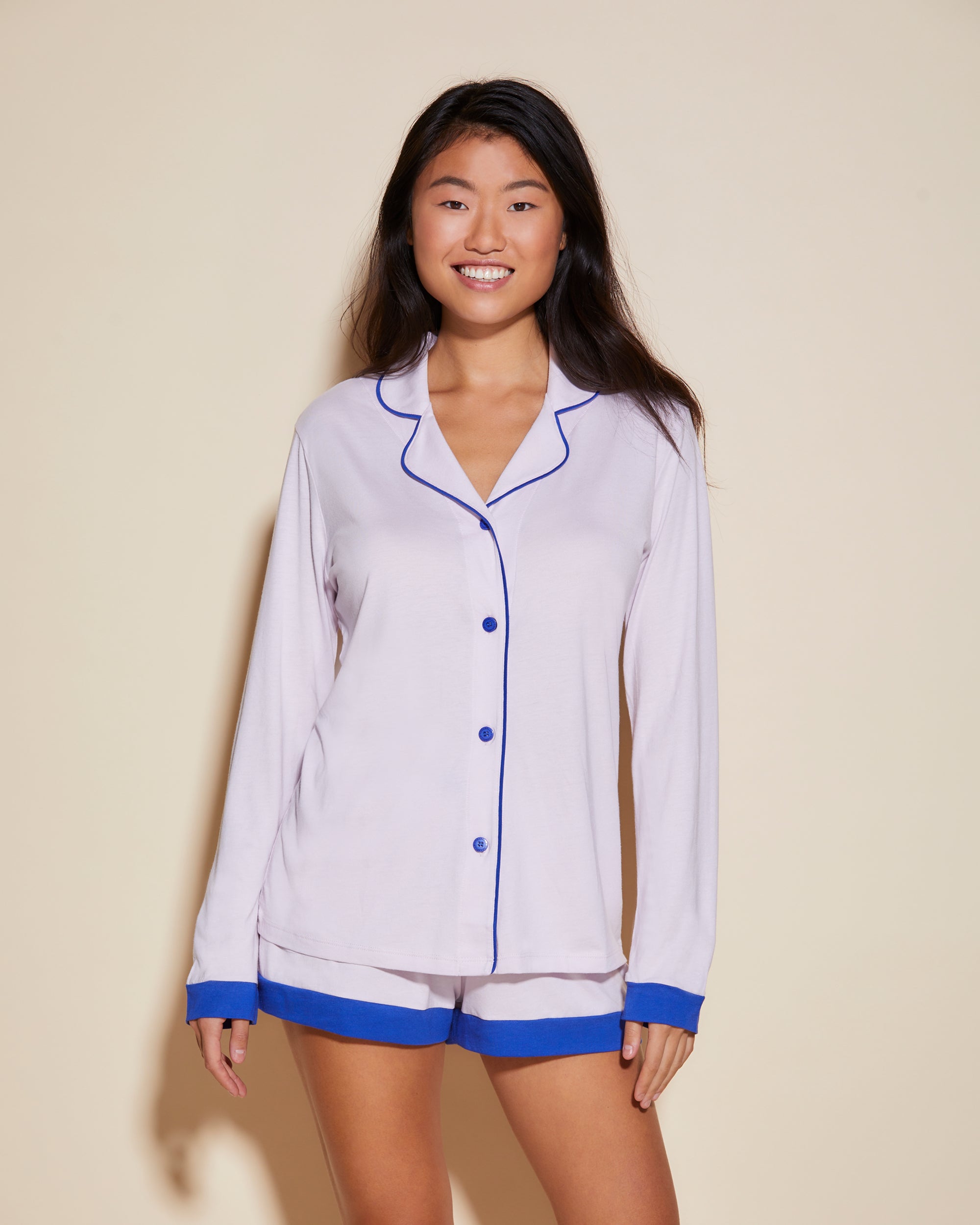 Purple Set - Bella Long Sleeve Top & Boxer Pajamas