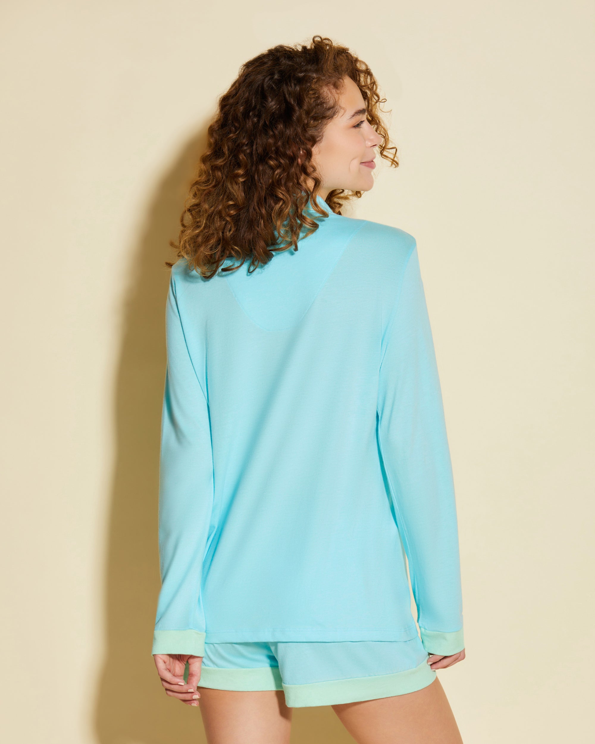 Blu Set - Bella Pigiama Con Top A Maniche Lunghe E Boxer