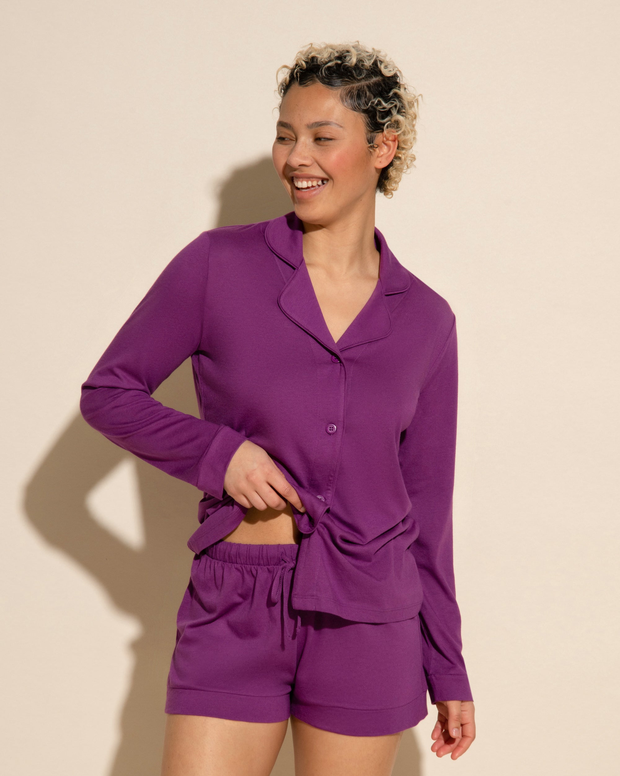 Viola Set - Bella Pigiama Con Top A Maniche Lunghe E Boxer