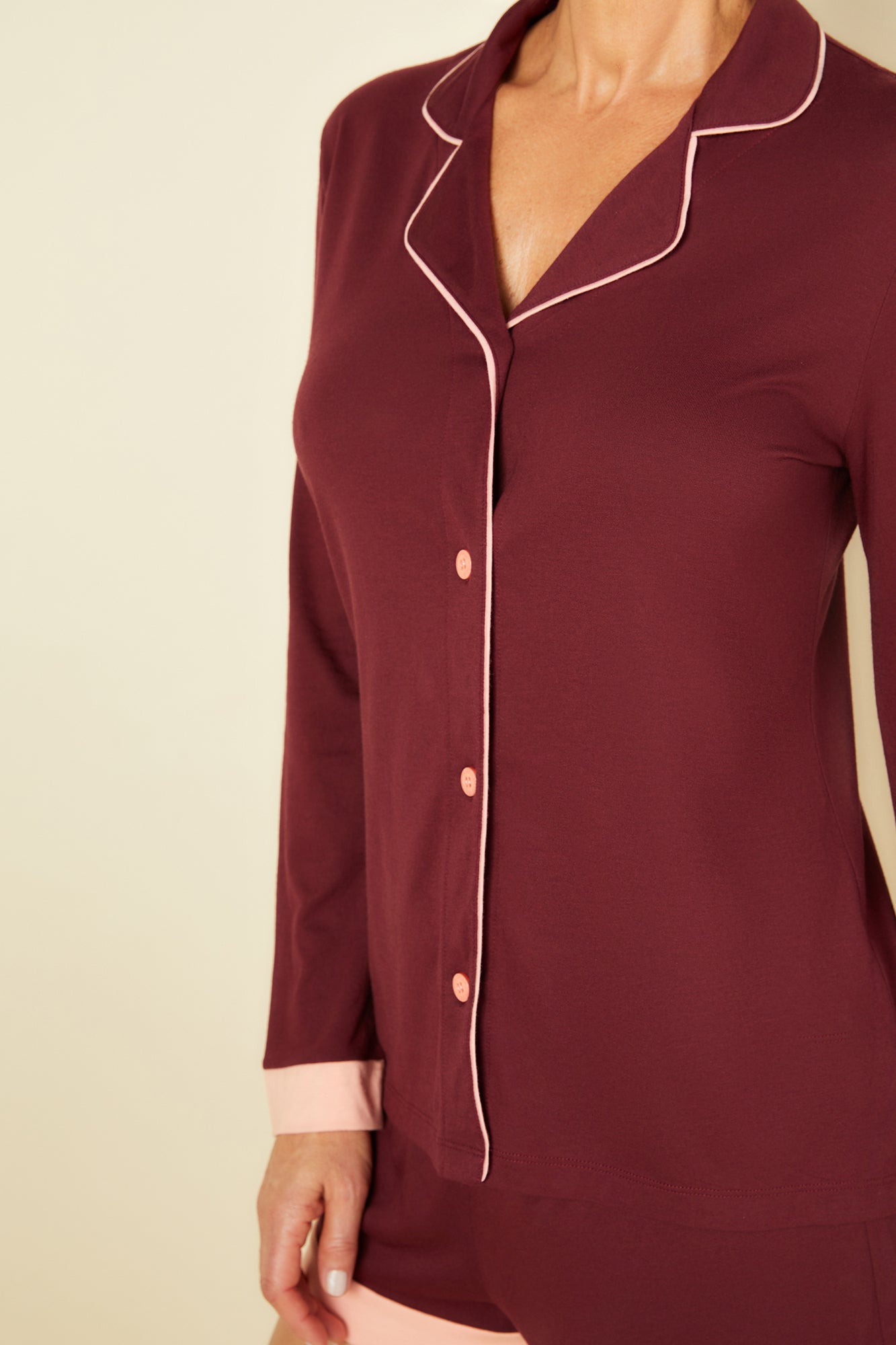 Red Set - Bella Long Sleeve Top & Boxer Pajamas