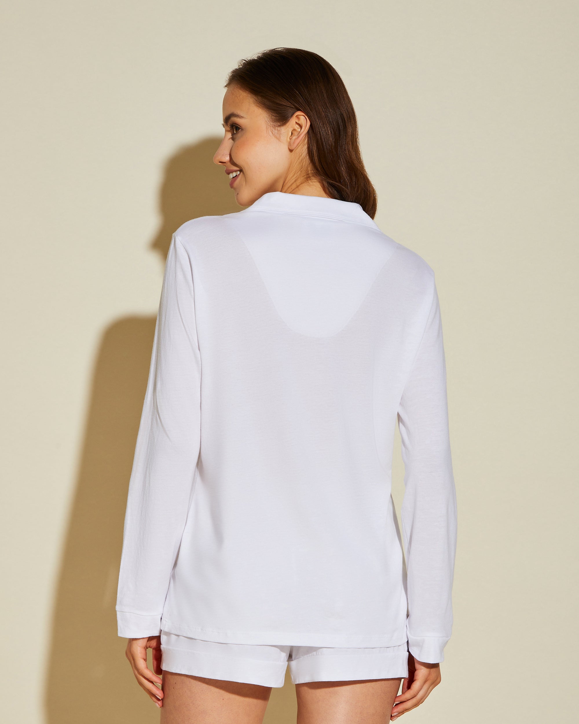 Bianco Set - Bella Pigiama Con Top A Maniche Lunghe E Boxer