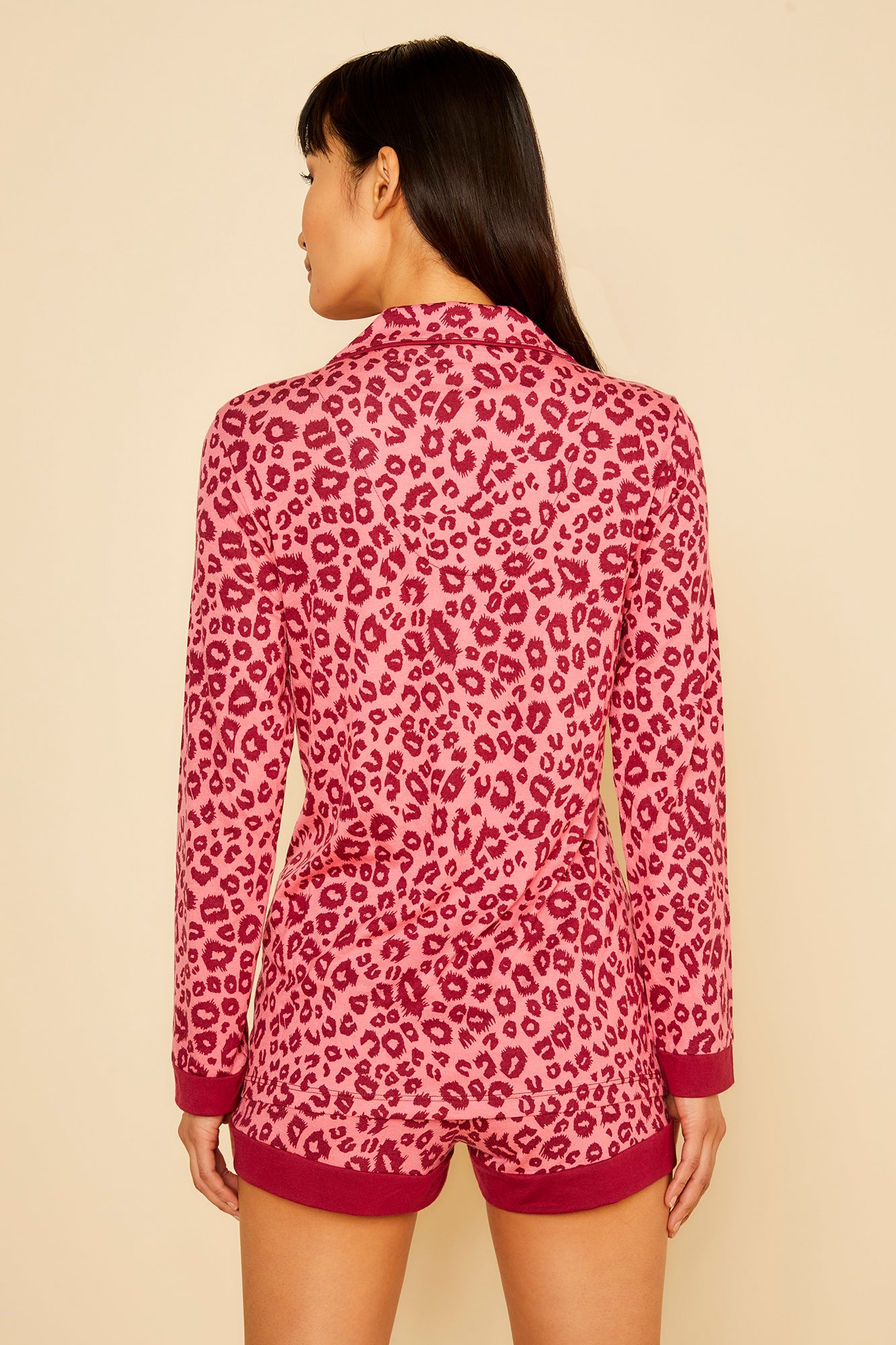 Red Set - Bella Printed Printed Long Sleeve Top And Boxer