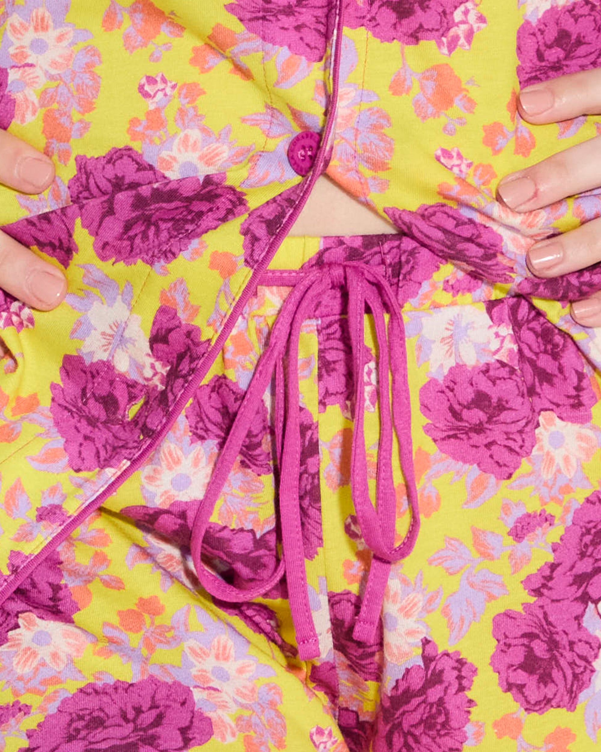 Gedruckt Set - Bella Printed Bedrucktes, Langärmeliges Top Und Boxershorts