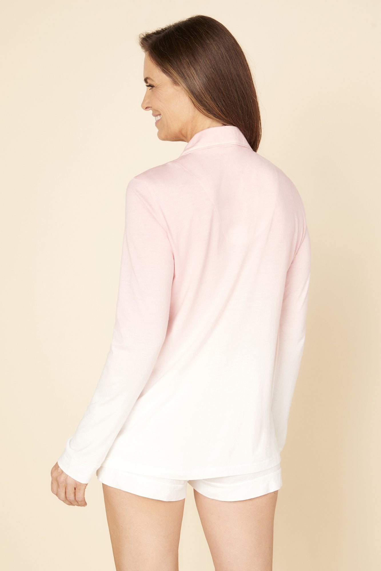 Pink Set - Bella Printed Printed Long Sleeve Top And Boxer