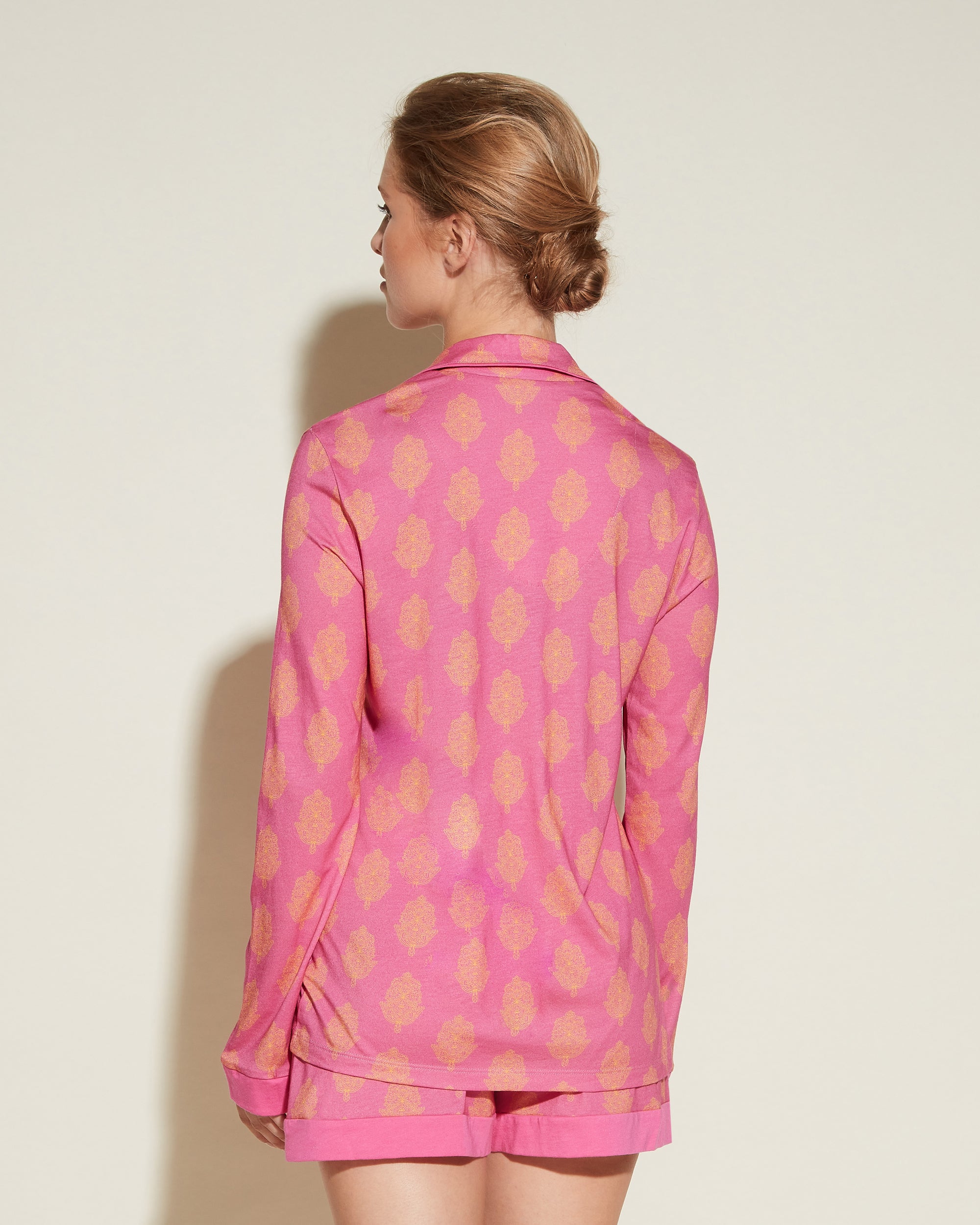 Multi Set - Bella Printed Printed Long Sleeve Top & Boxer Pajama Set