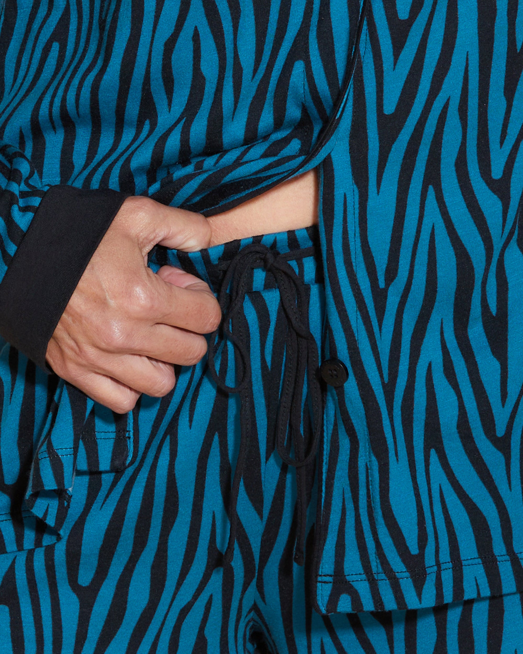 Gedruckt Set - Bella Printed Bedrucktes, Langärmeliges Top Und Boxershorts