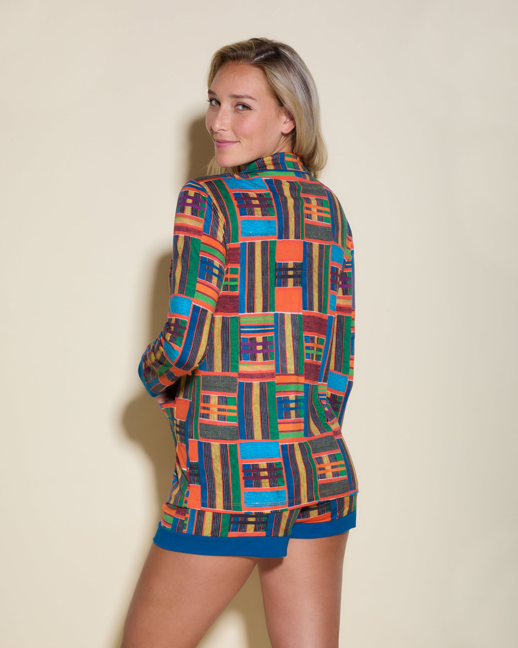 Estampado Conjuntos - Bella Printed Conjunto De Pijama Con Pantalones Cortos