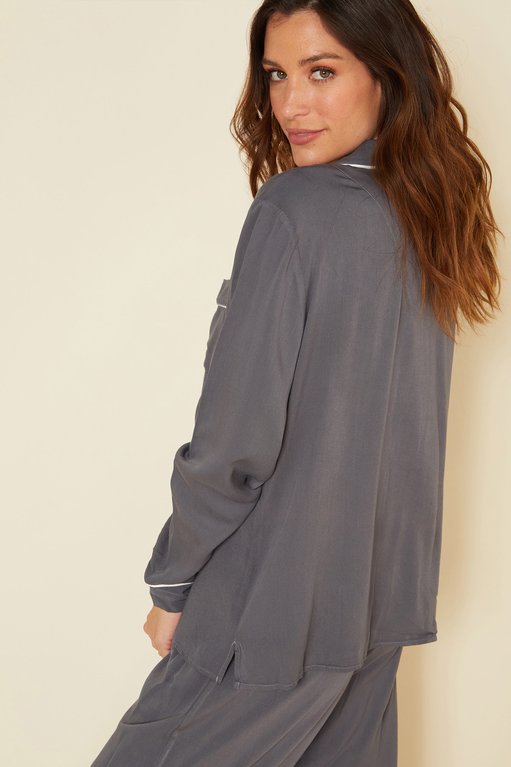 Grau Set, Bella Luxe Langarmshirt & Hose