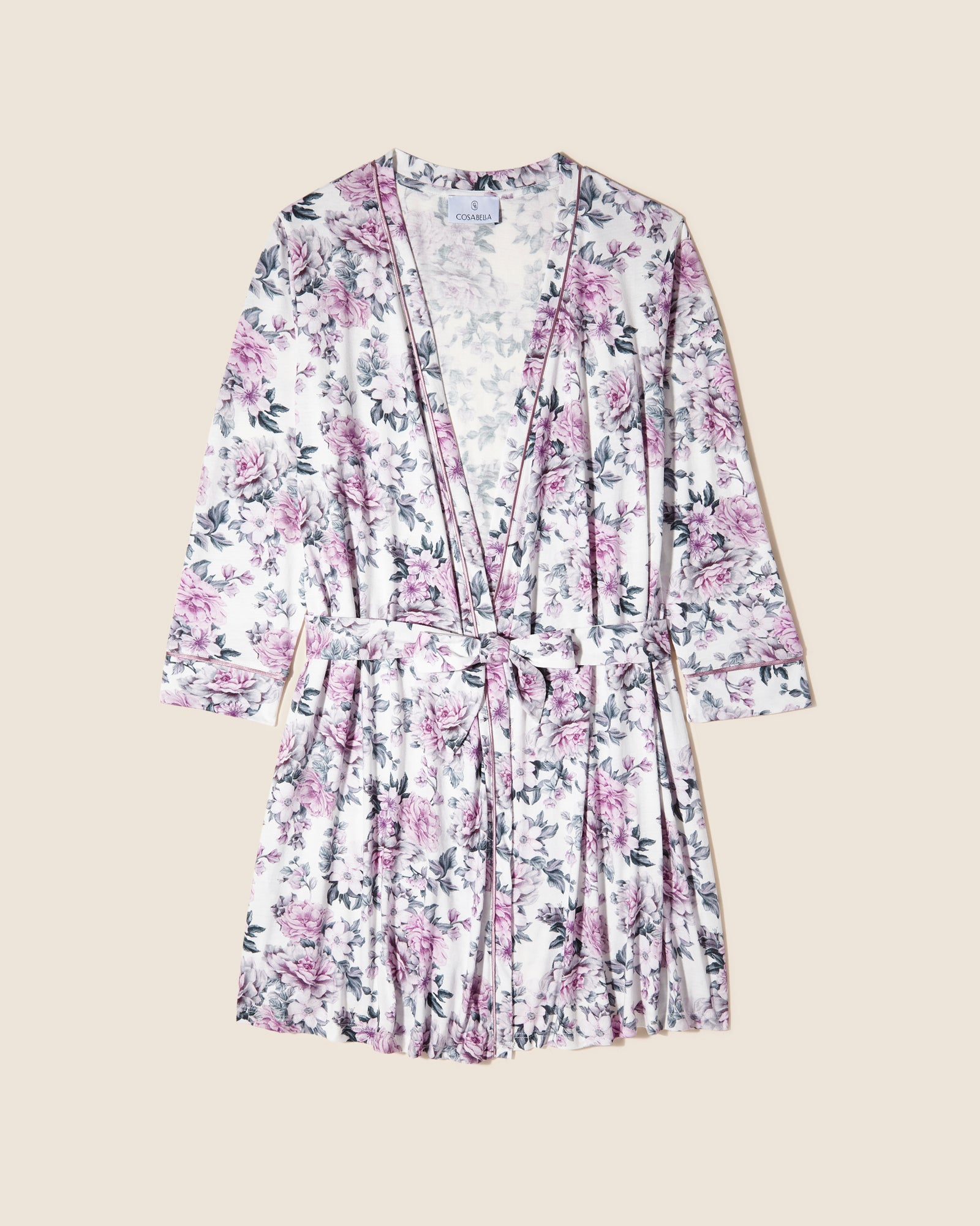 Print Set - Bella Printed Pajama Set Robe, Cami & Pant