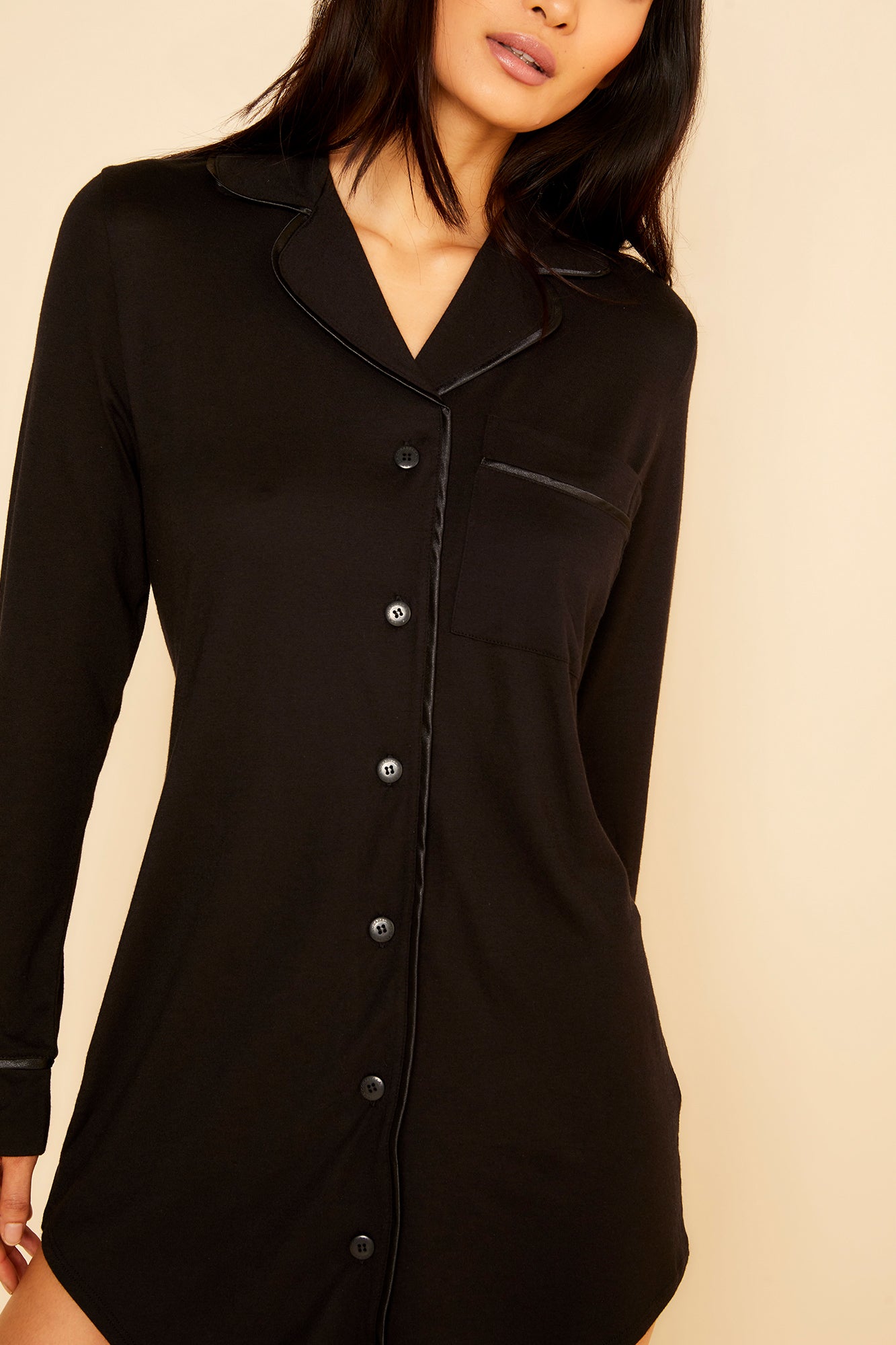 Negro Camisas - Bella Camisa De Pijama