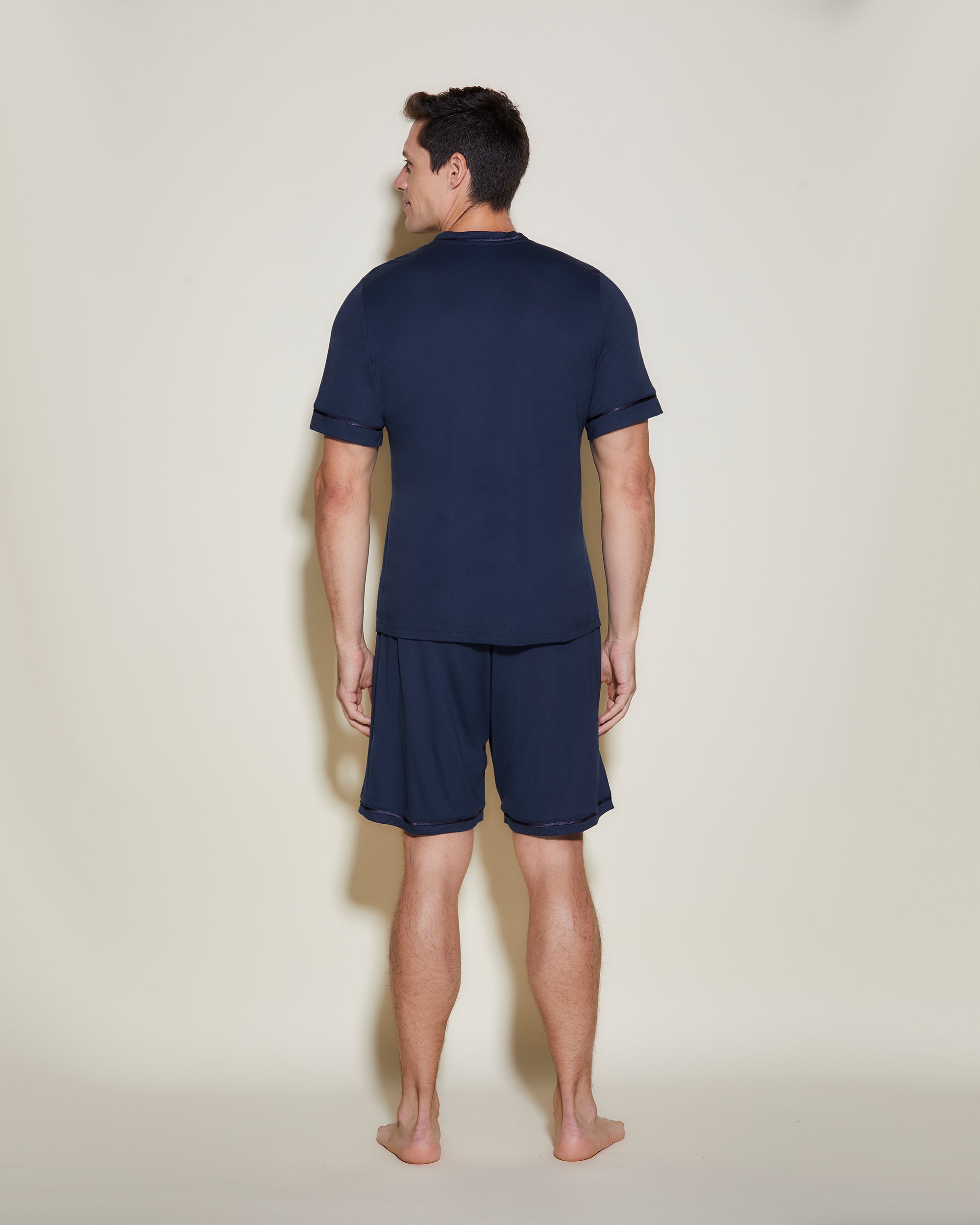 Bleue Ensembles Homme - Bella Haut Et Short À Manches Courtes Pour Hommes