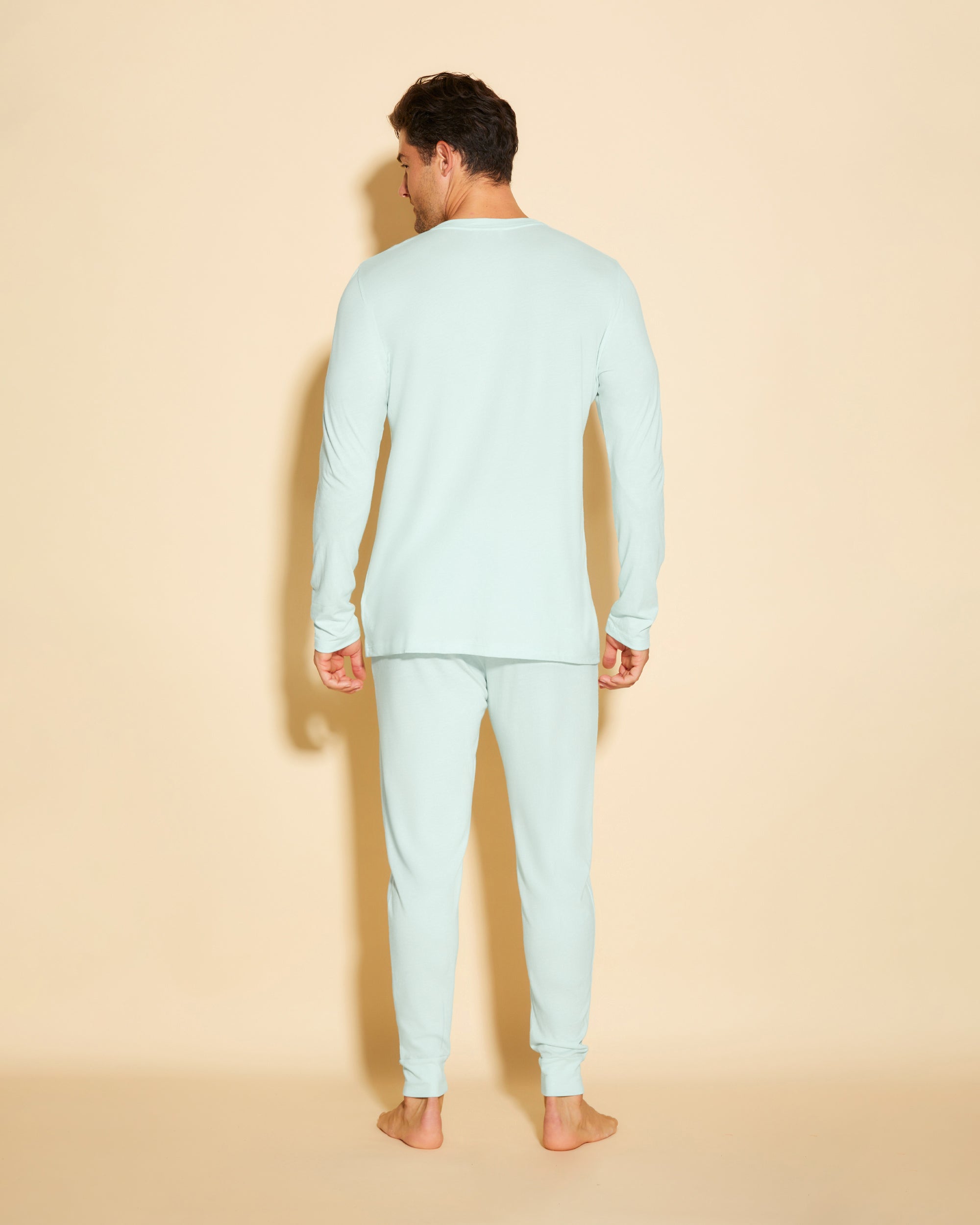 Blau Herren-Sets - Bella Henley & Jogger Pyjama-Set Für Männer