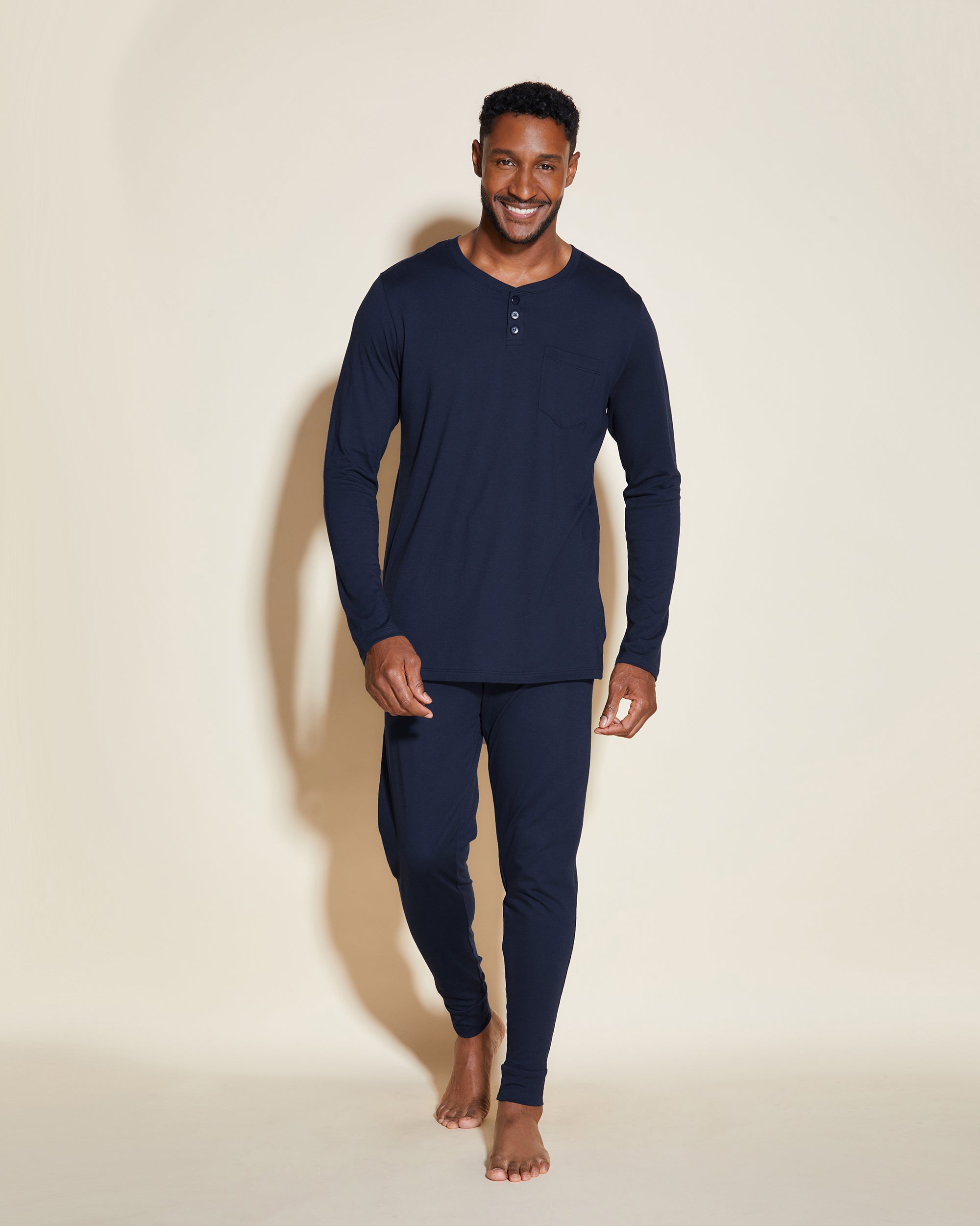 Blue Men Sets - Bella Henley Men’S Pj Set