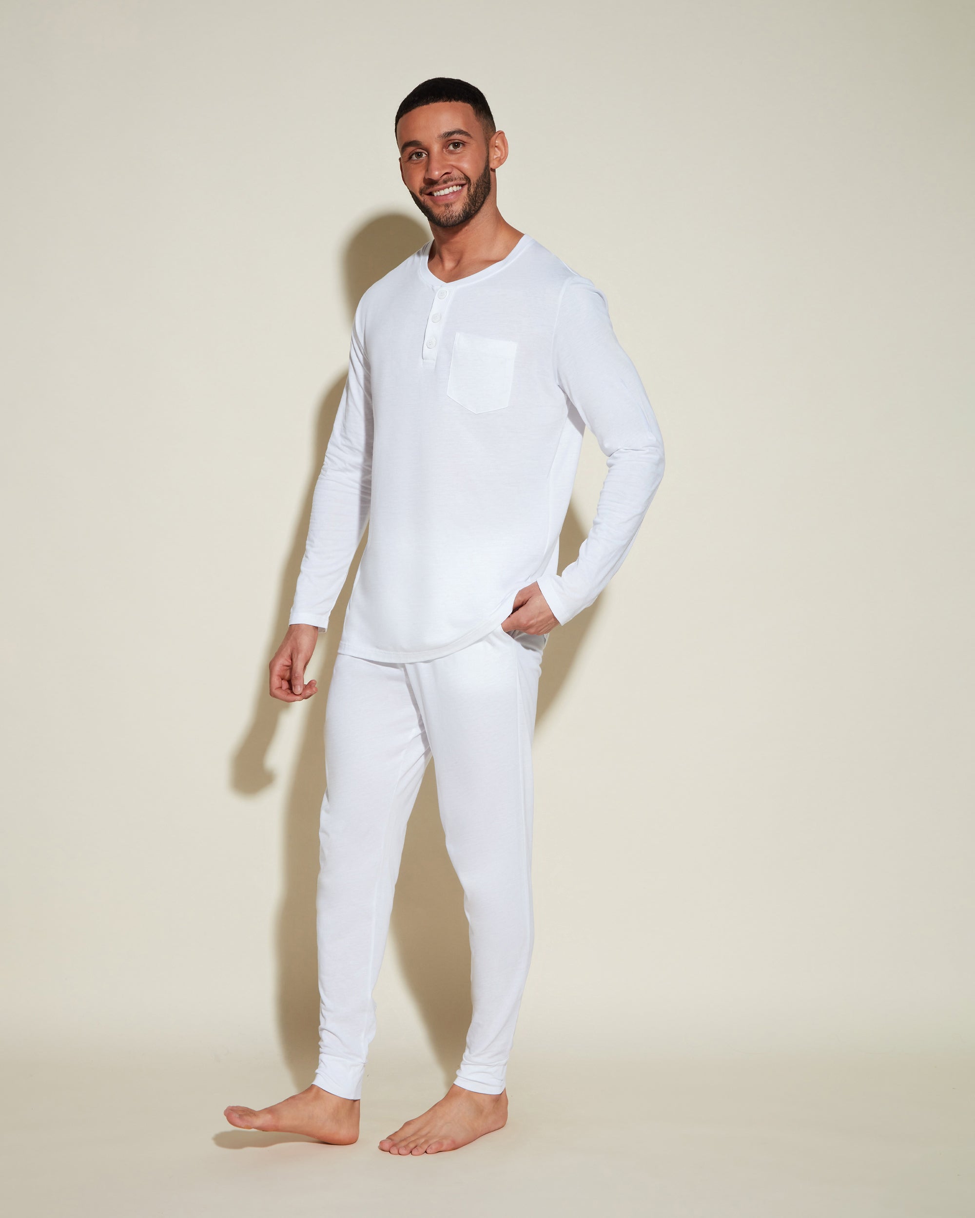 Blanc Ensembles Homme - Bella Pyjama Henley & Jogger Pour Homme