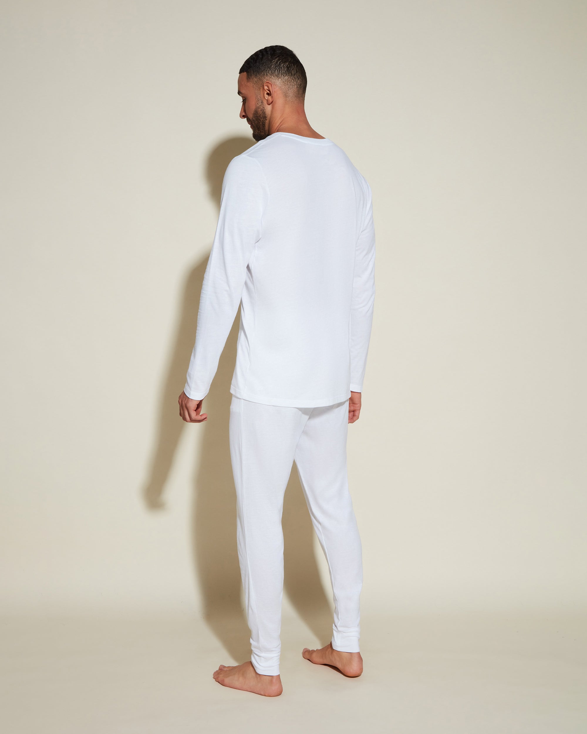 Weiß Herren-Sets - Bella Henley & Jogger Pyjama-Set Für Männer