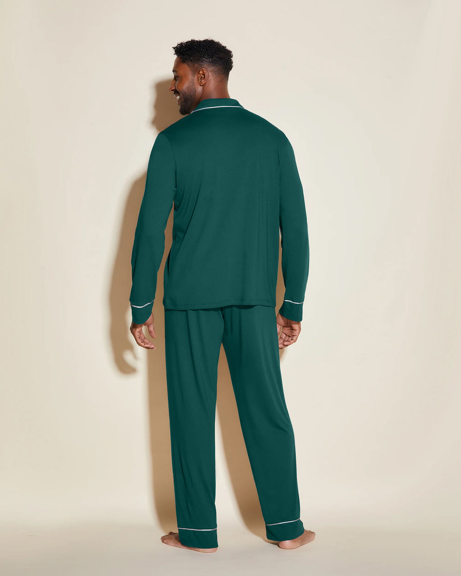 Green Men Sets - Bella Men's Classic Long Sleeve Top & Pant Pajama Set